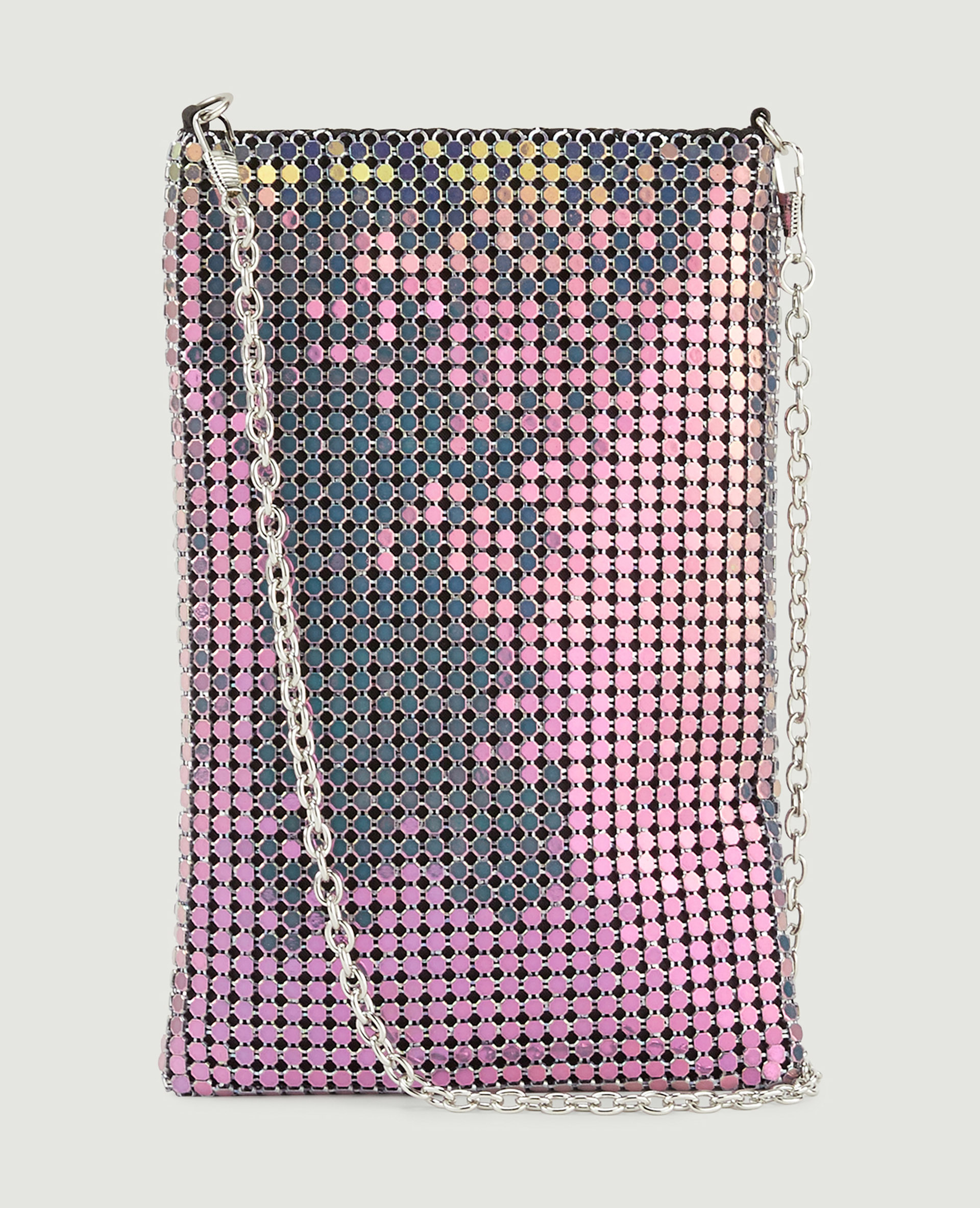 Sac téléphone en maille métallique argenté - Pimkie