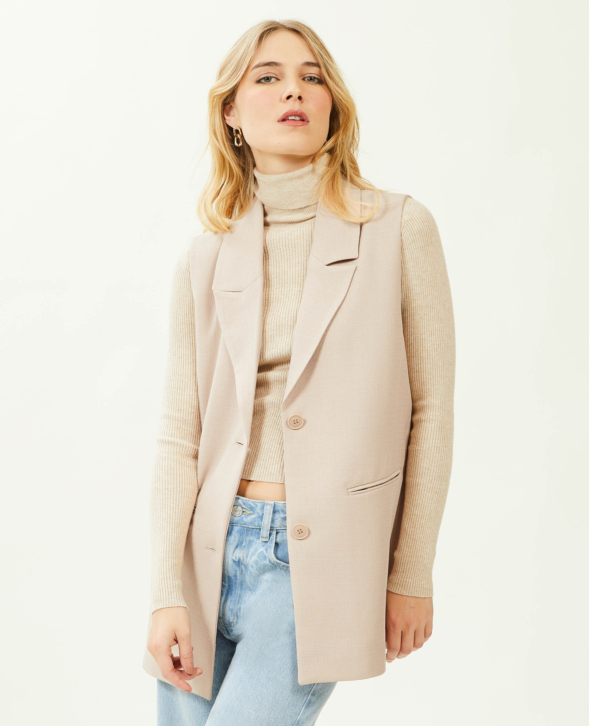 Veste blazer sans manche blanc - Pimkie