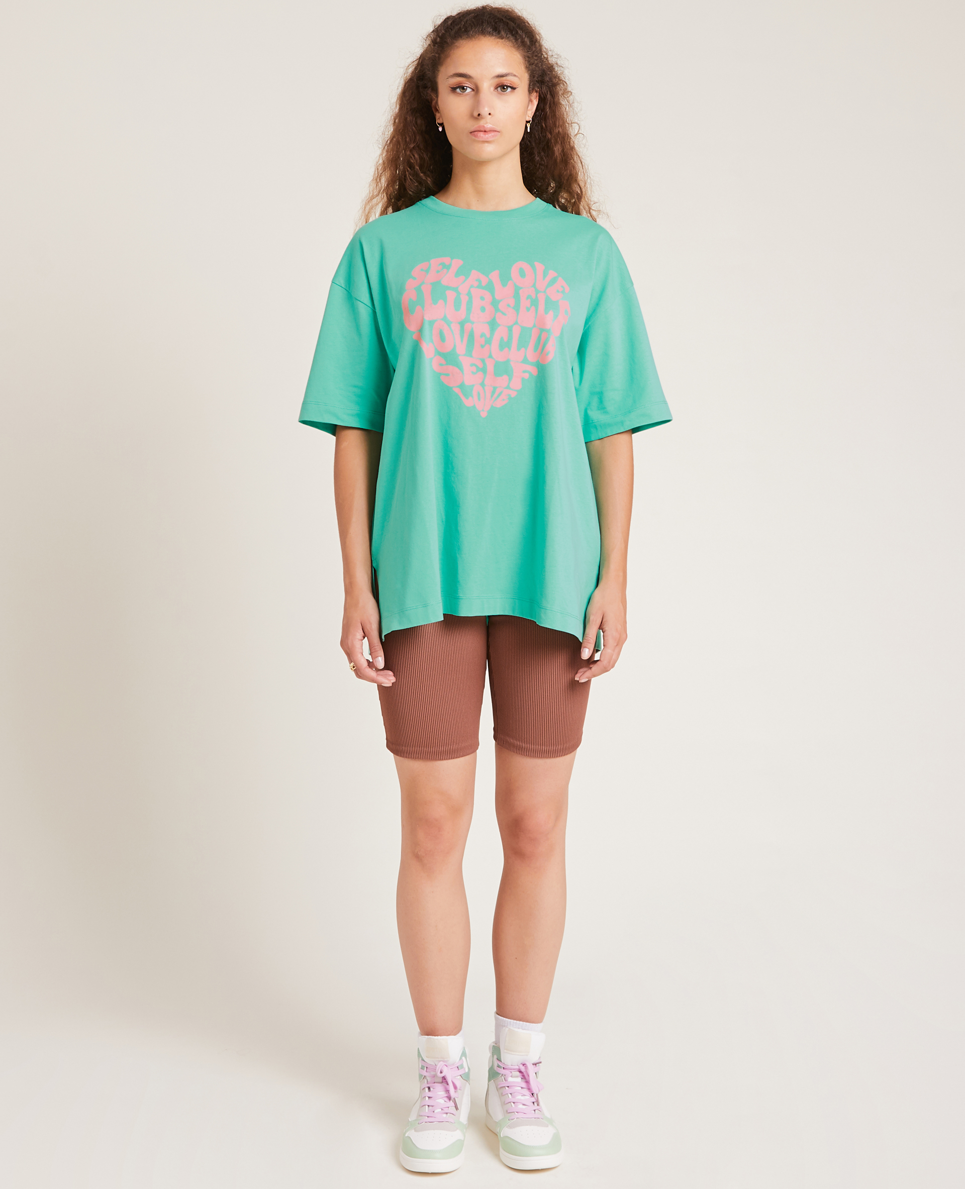 T-shirt oversize col rond vert - Pimkie