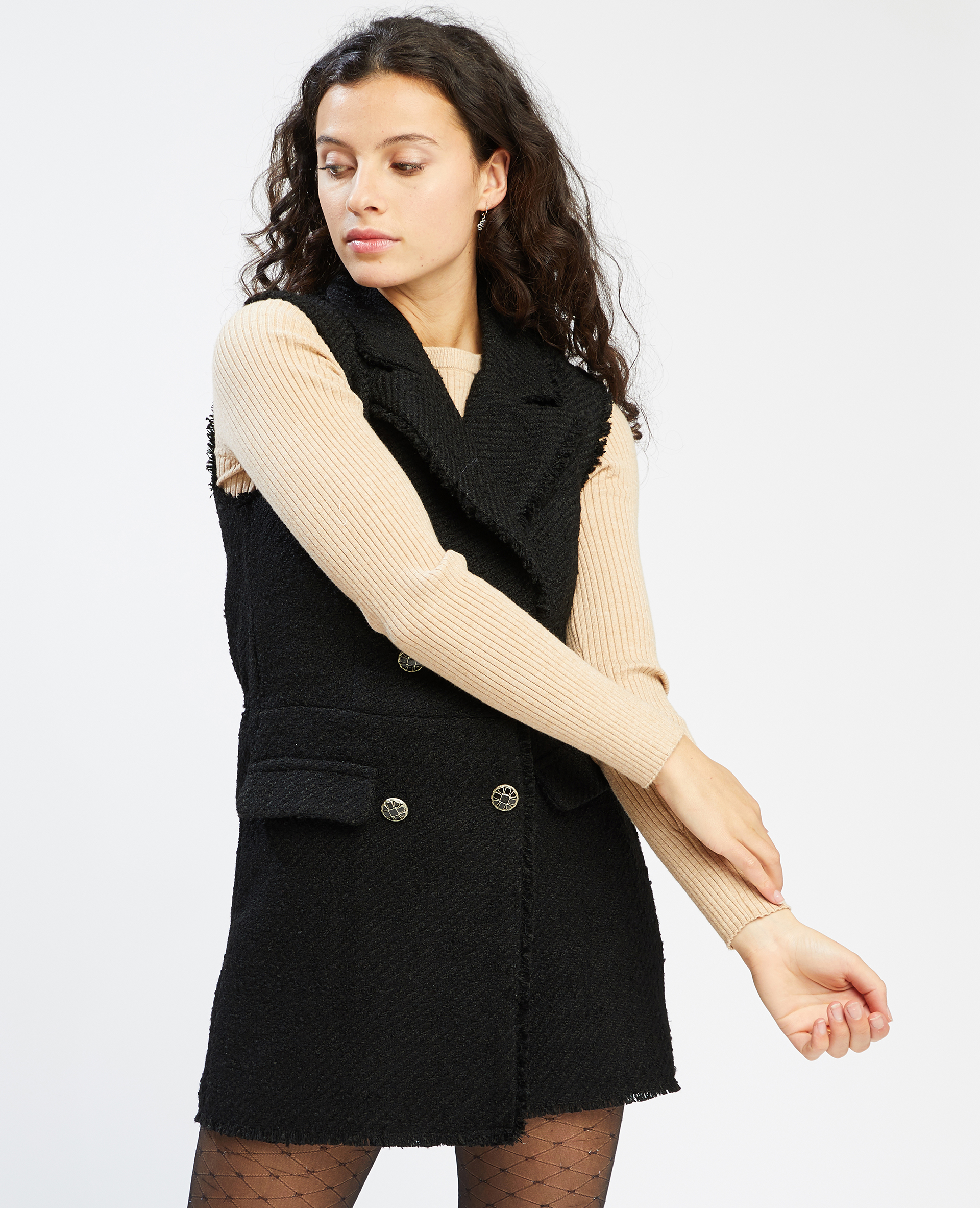 Combishort tweed noir - Pimkie
