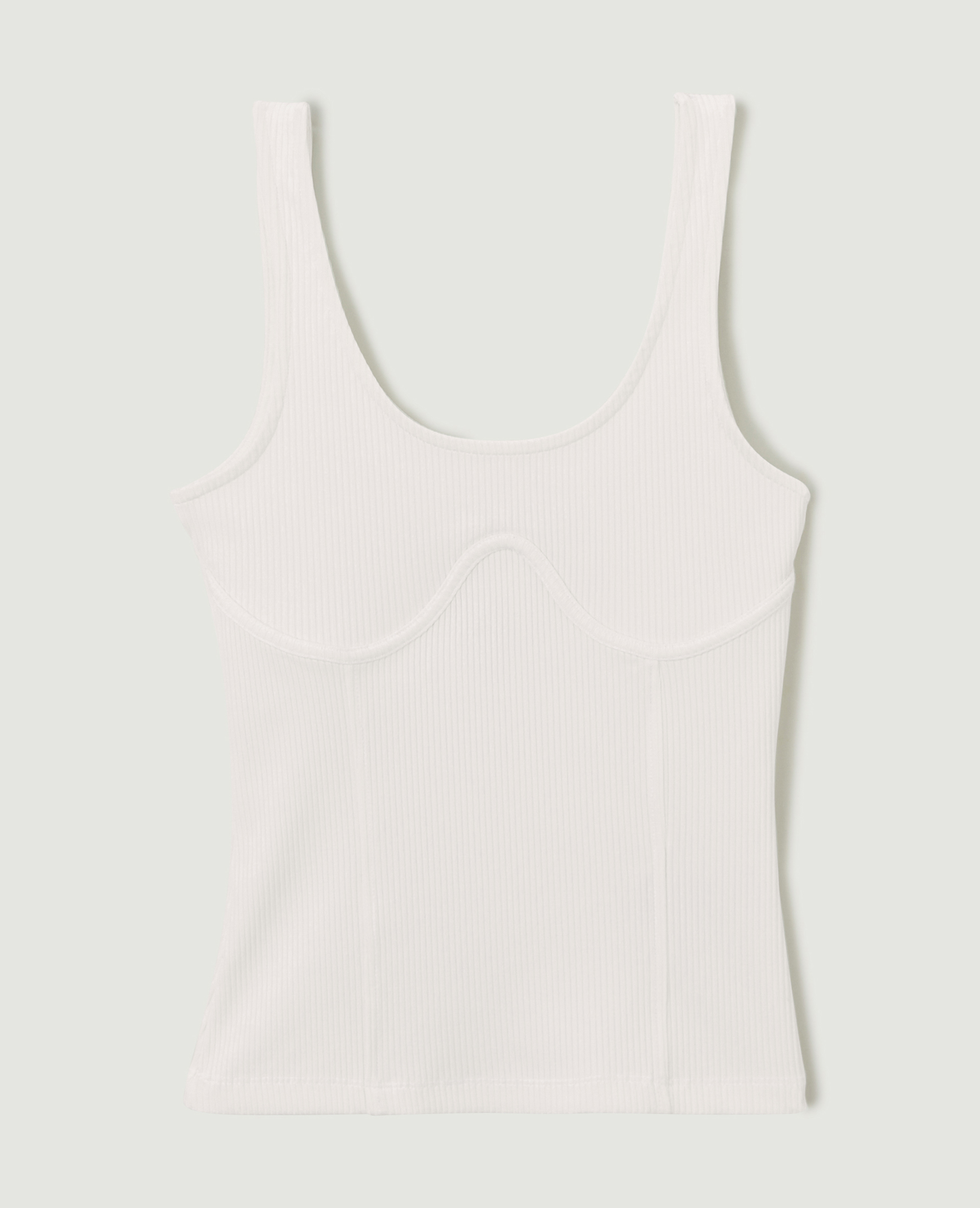 Débardeur en maille côtelée façon corset blanc - Pimkie