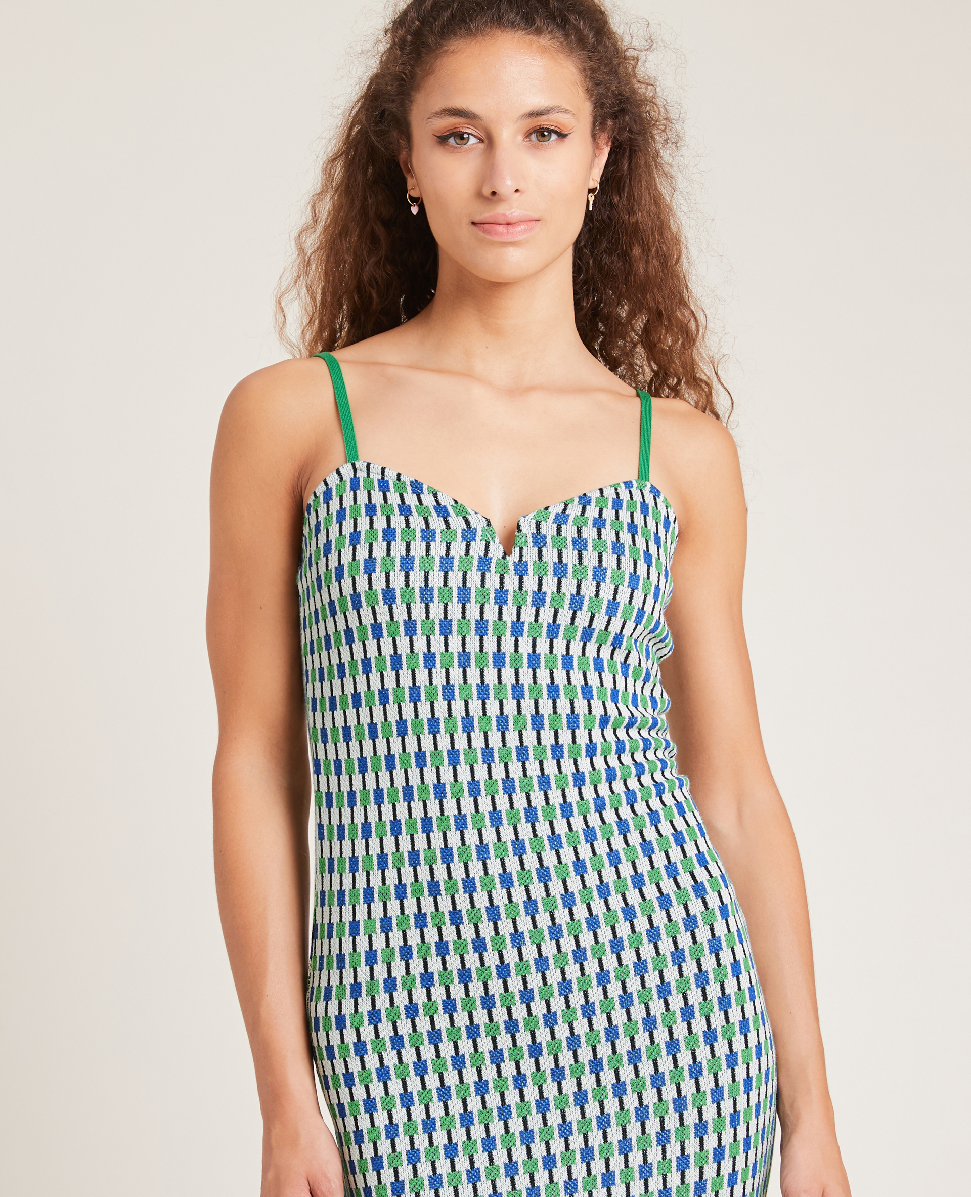 Robe longue en maille tricot vert - Pimkie
