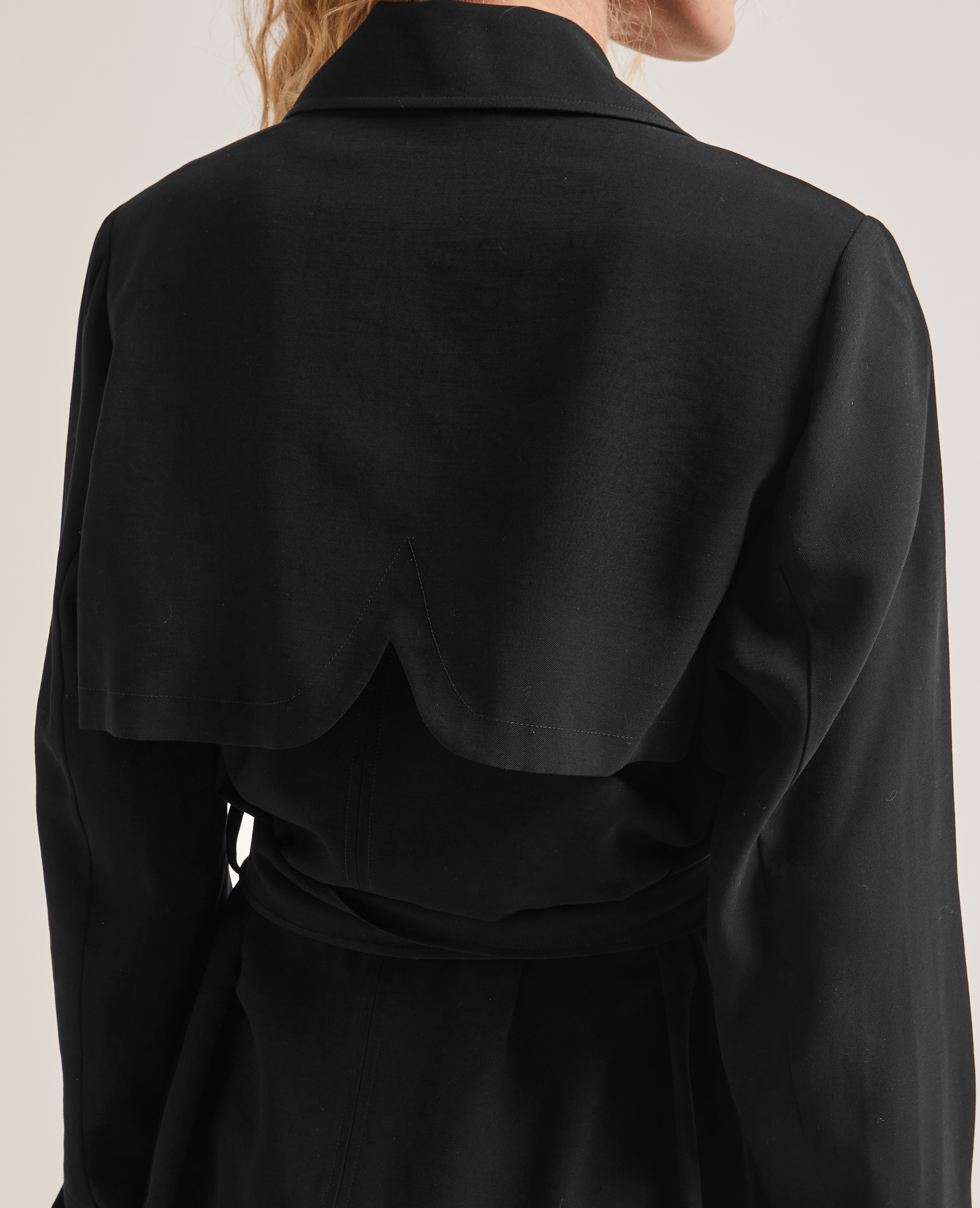 Trench long en tissu fluide noir - Pimkie