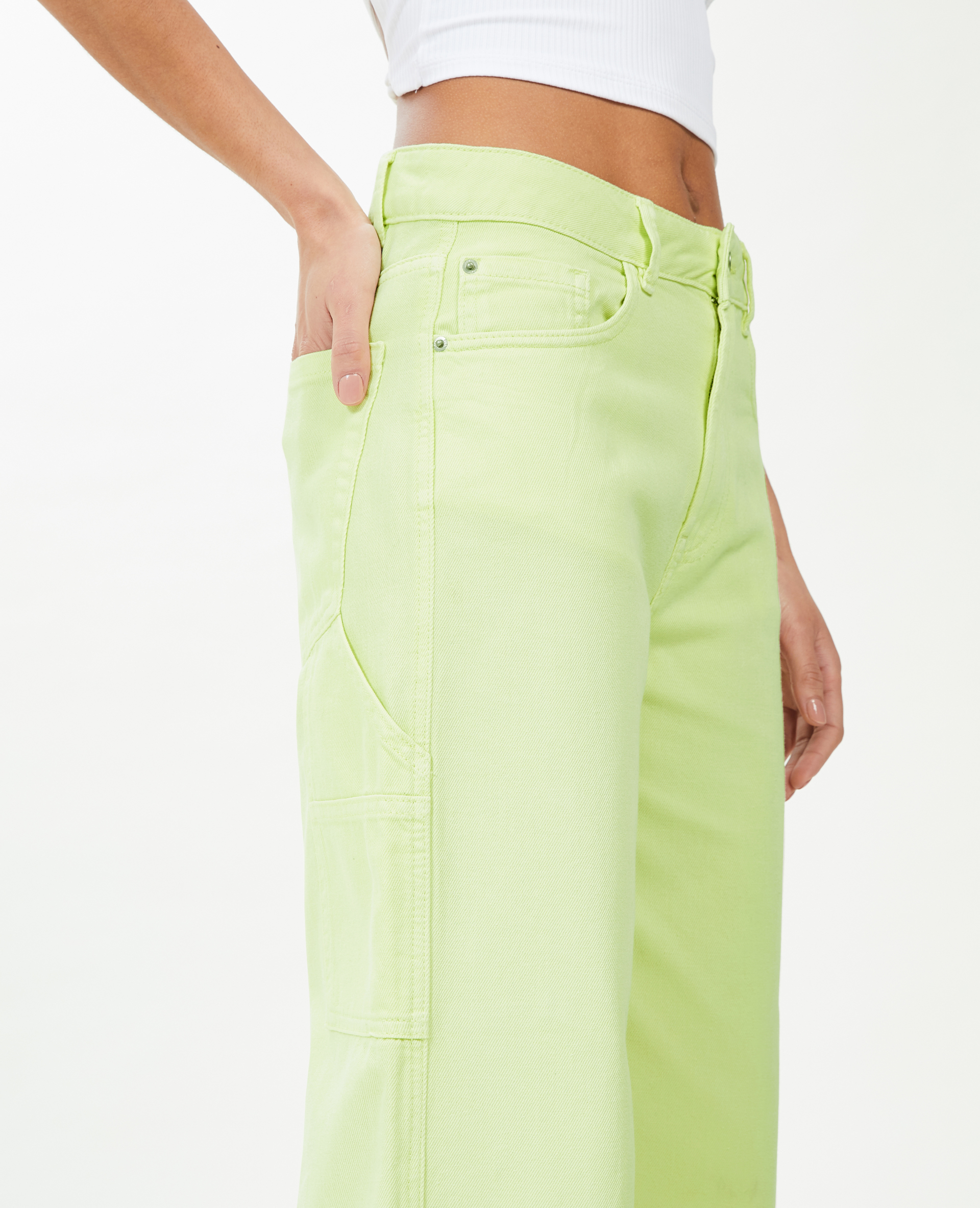 Jean cargo large jaune fluo - Pimkie