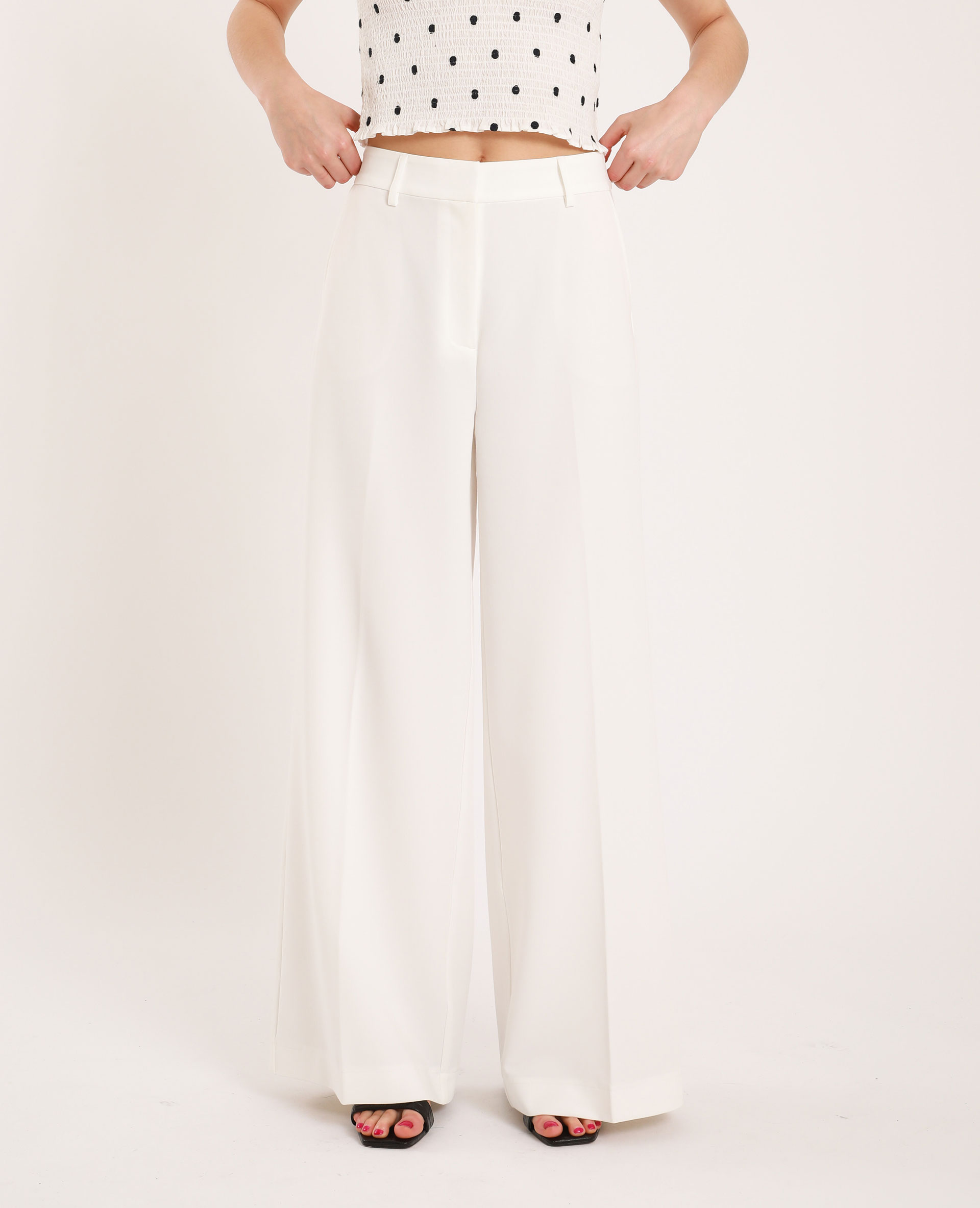 Pantalon à jambes larges blanc - 141097900A09 | Pimkie