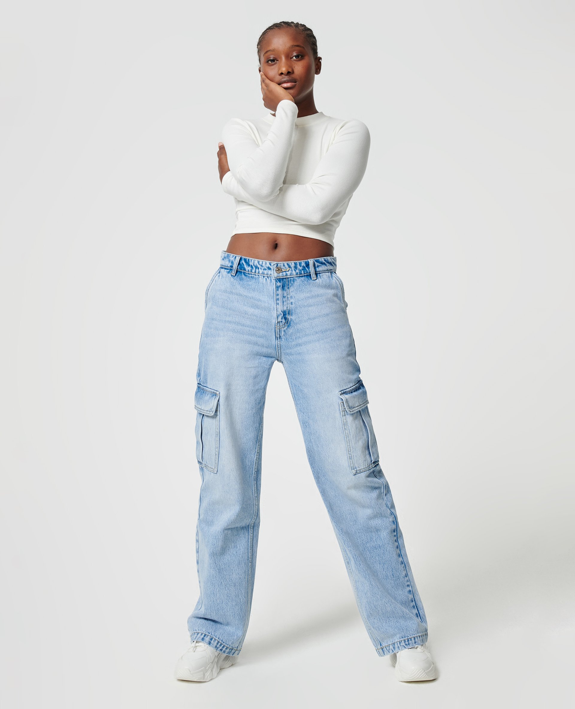 Pantalon large taille basse cheap