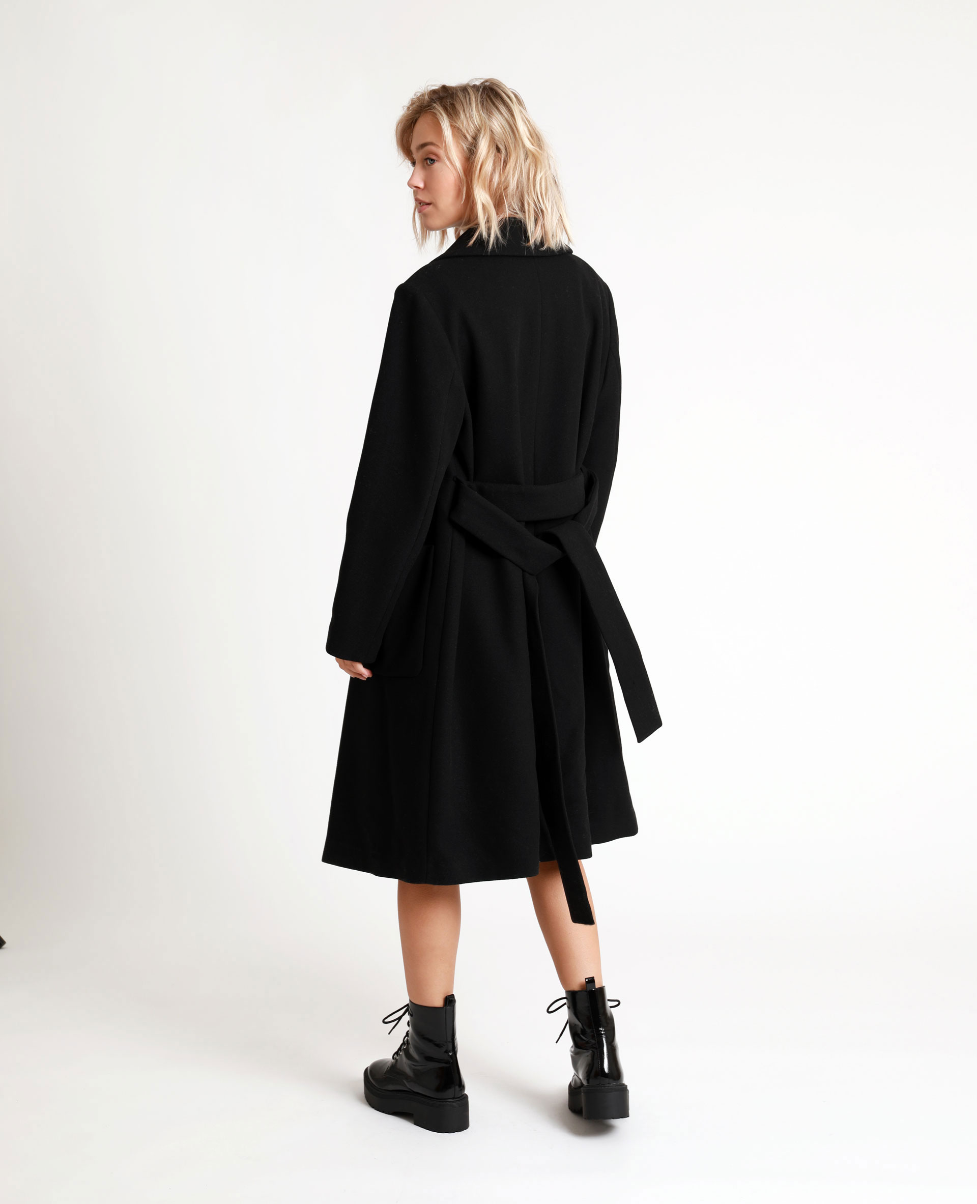 Manteau drap de laine noir - Pimkie