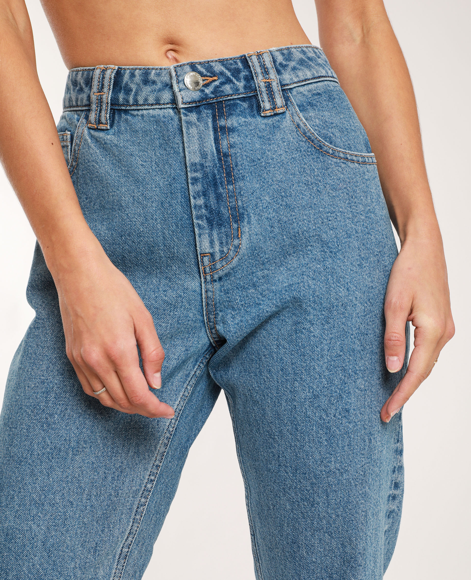 Jean mom high waist bleu denim - Pimkie