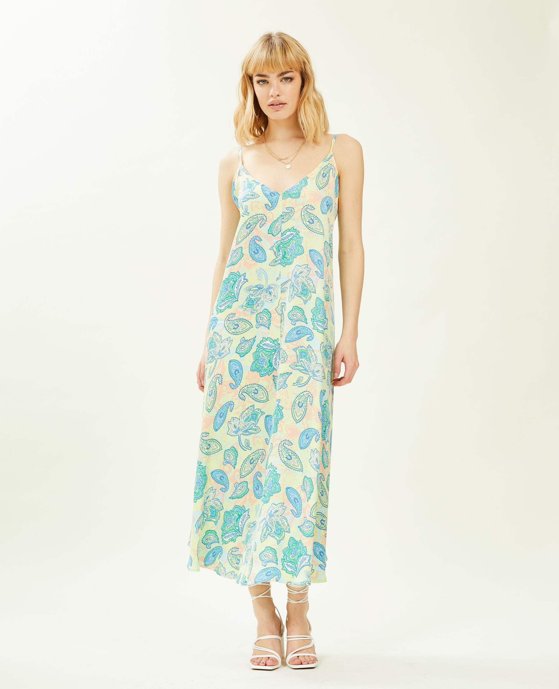 Robe dos-nu avec liens à nouer bleu - Pimkie