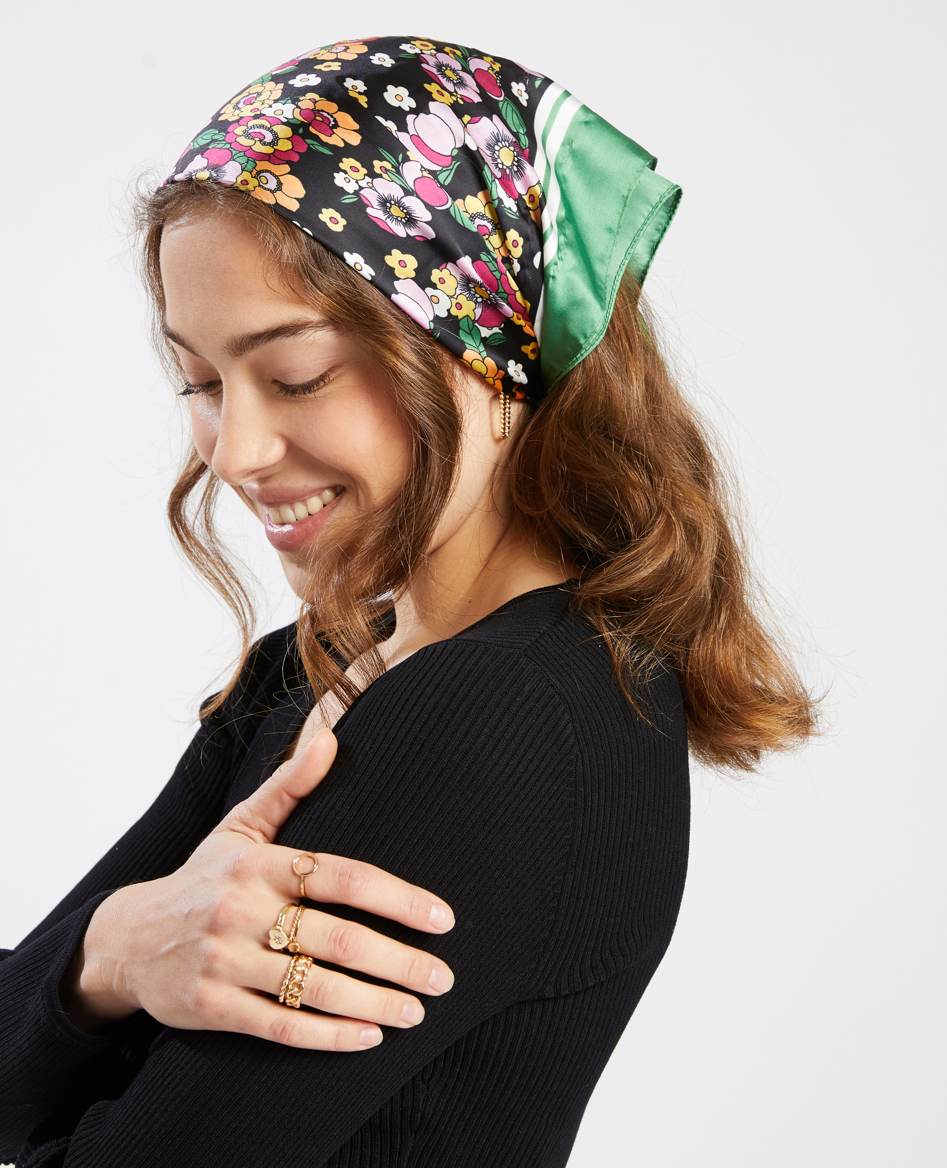 Lot de 2 foulards imprimés noir - Pimkie