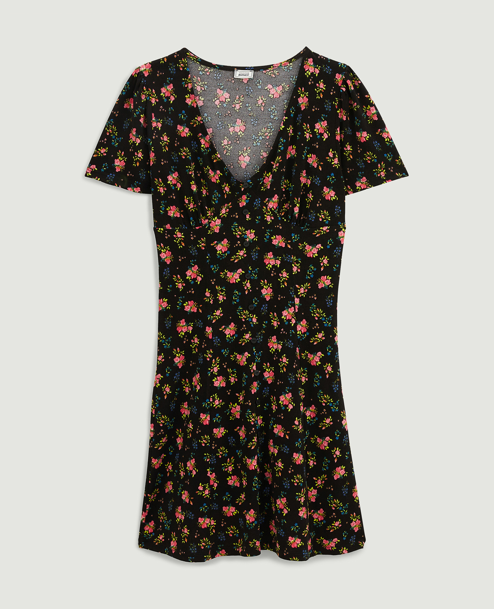 Robe courte avec boutons gris - Pimkie