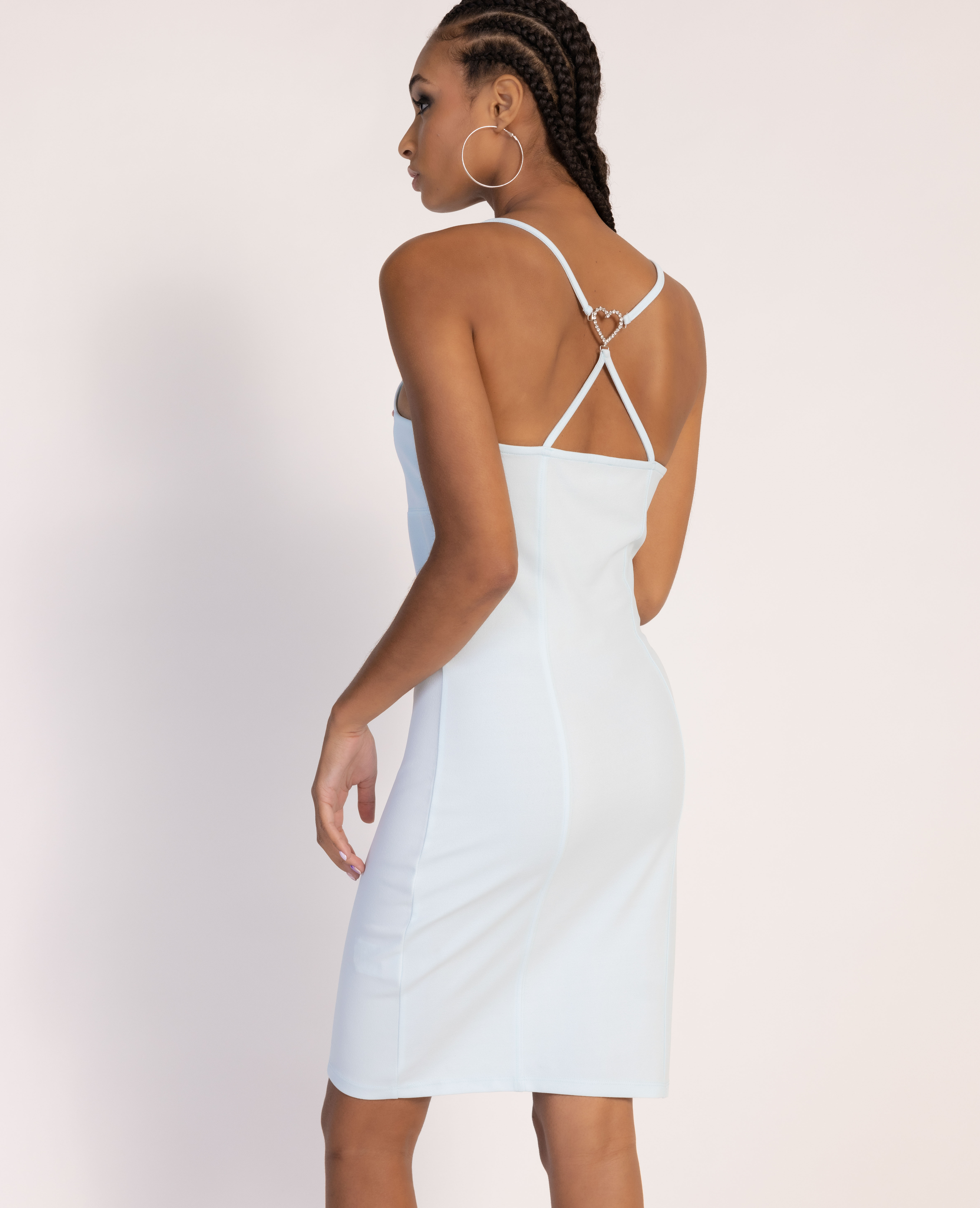 Robe courte avec cœur strass bleu clair - Pimkie