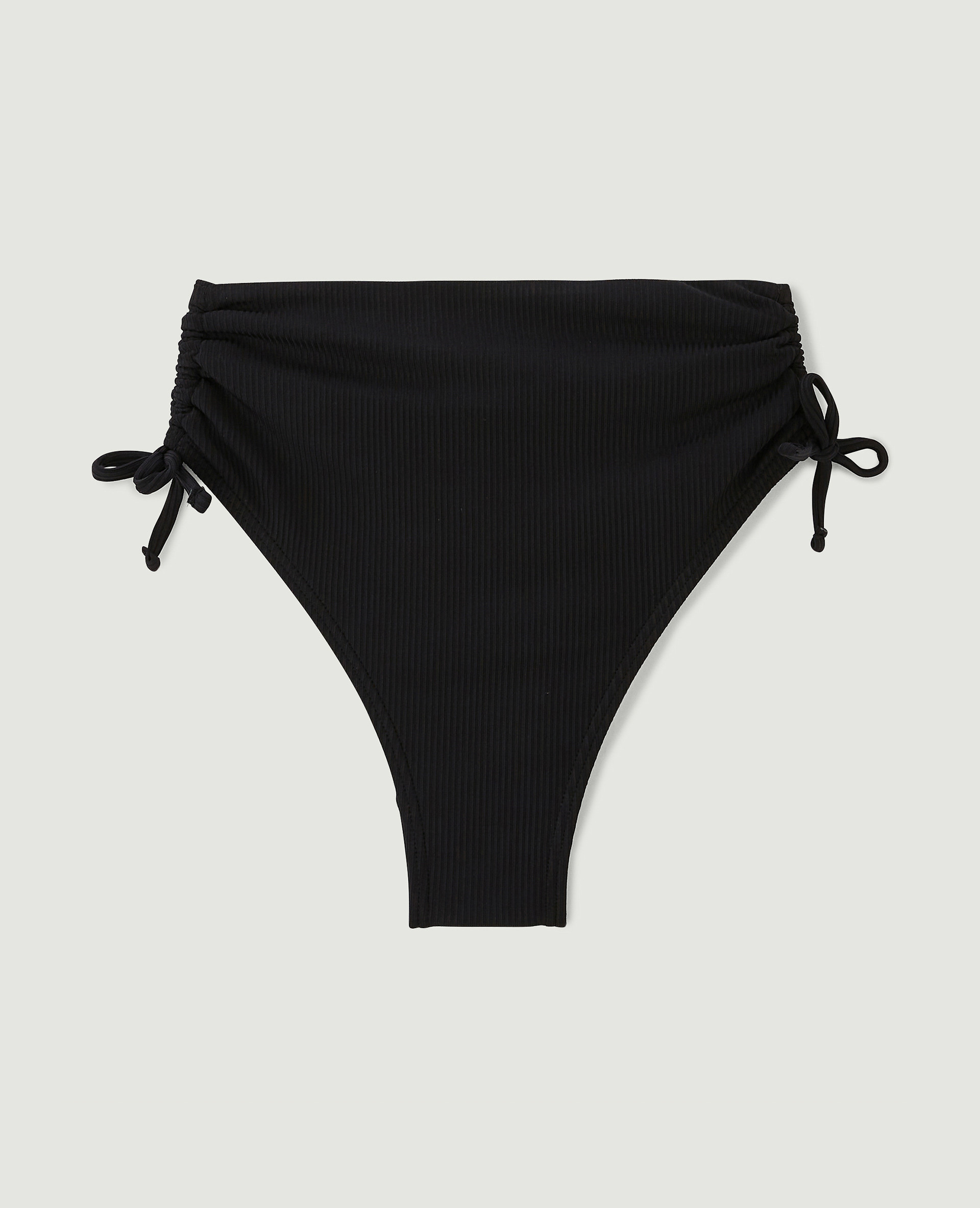 Bas de maillot culotte haute avec fronces et nouettes noir - Pimkie