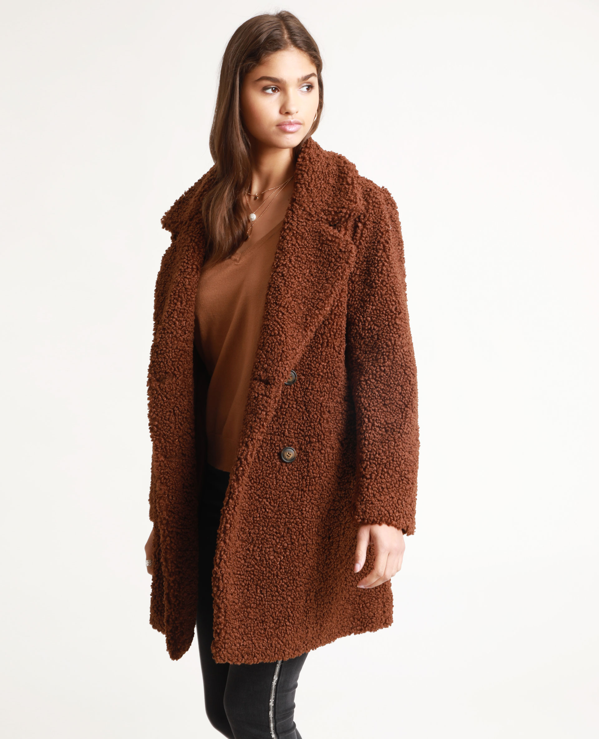 Manteau effet mouton sale kiabi