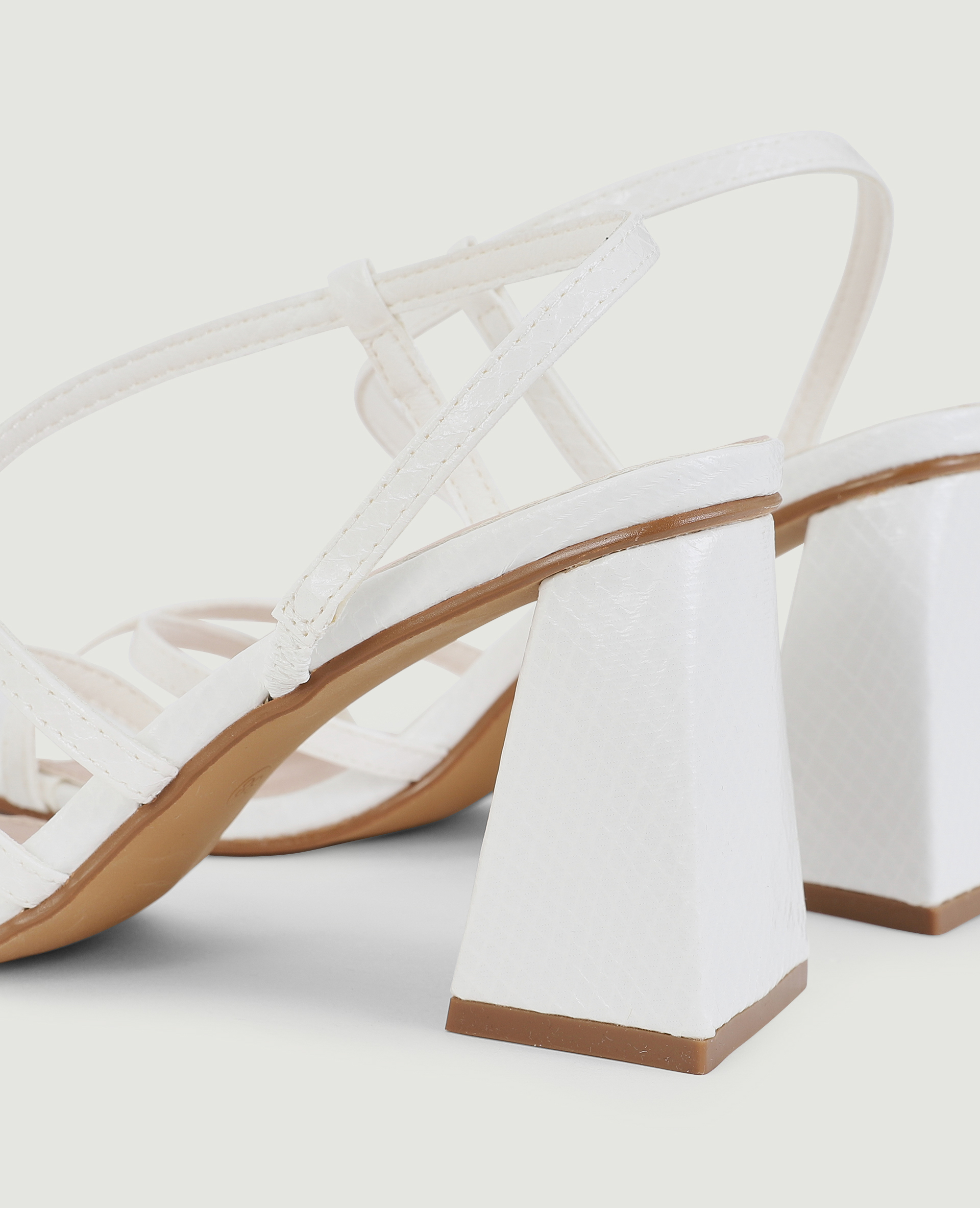 Sandales à brides effet serpent blanc - Pimkie