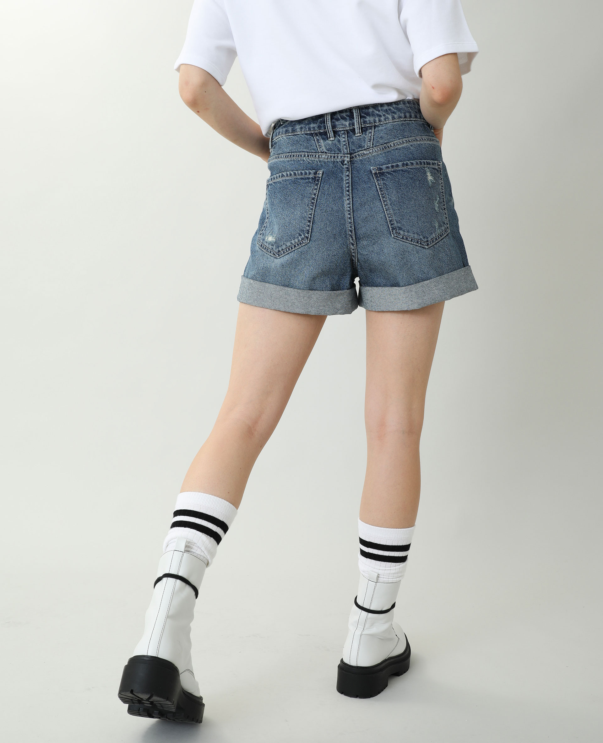 Short en jean high waist bleu - Pimkie