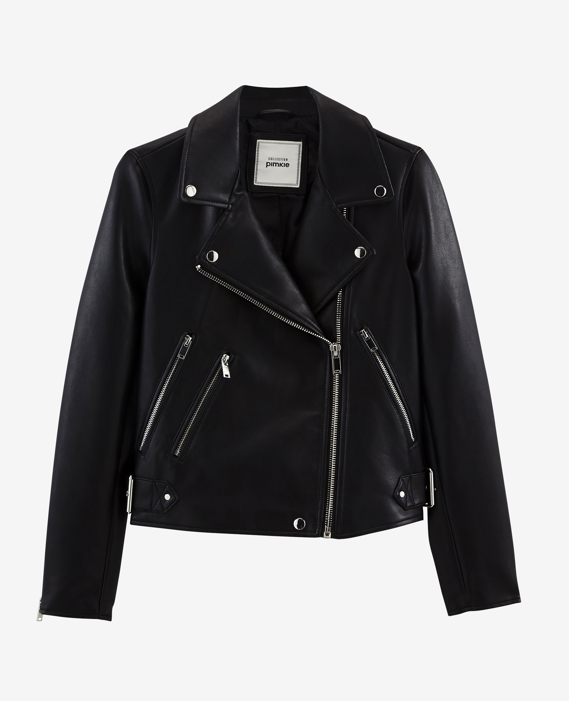 Blouson biker simili cuir noir - Pimkie