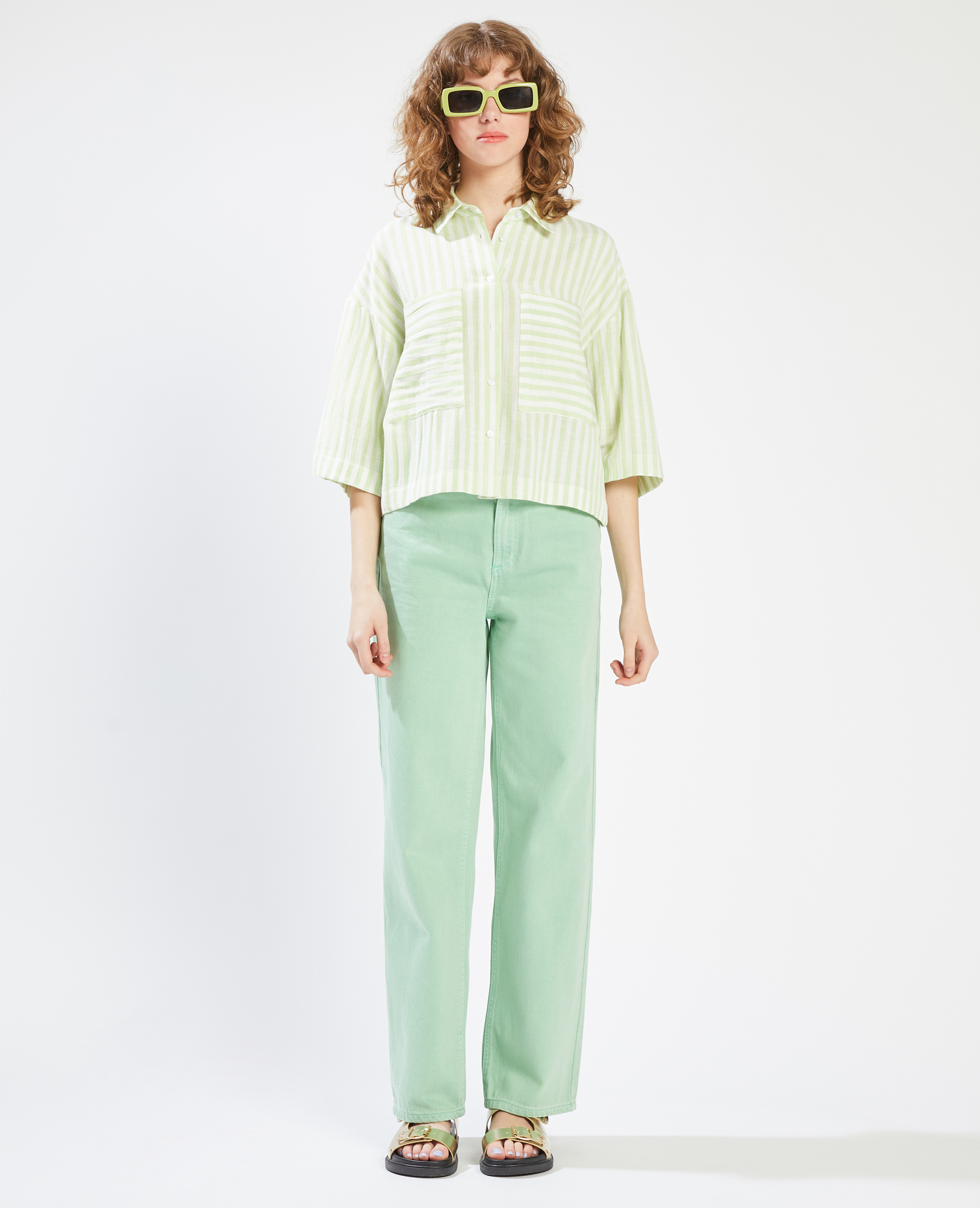 Chemise à rayures vert - Pimkie