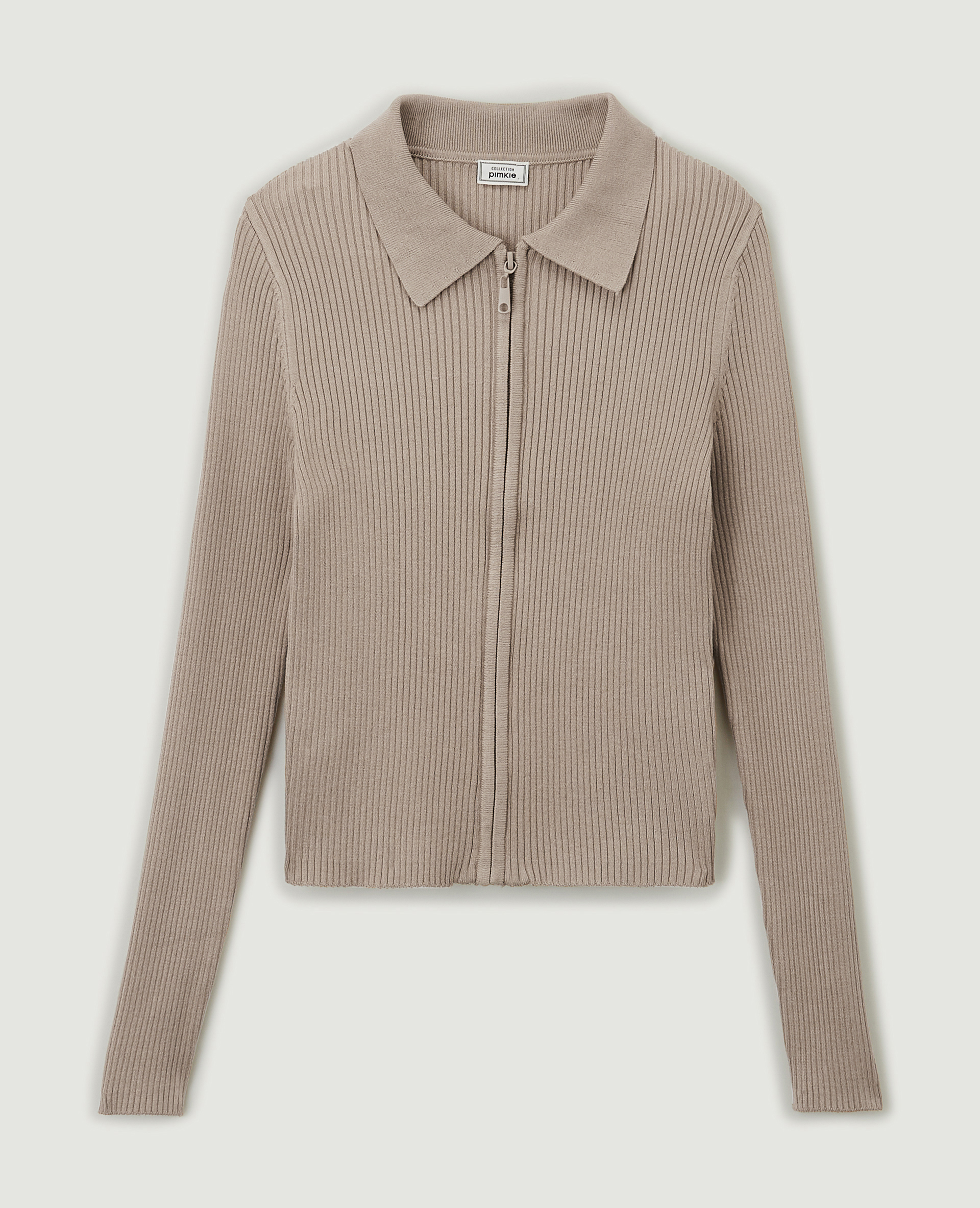 Gilet à col en pointes marron - Pimkie