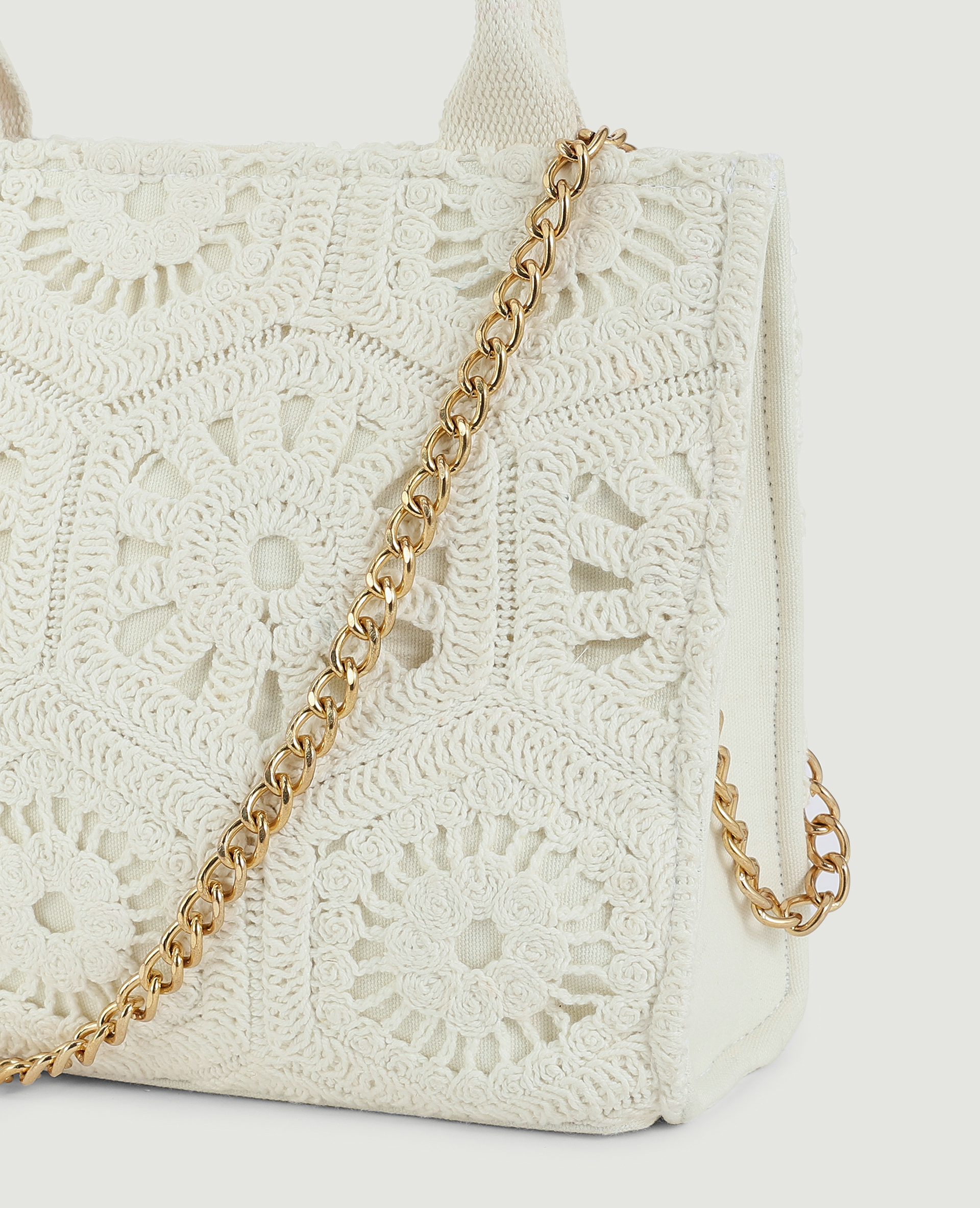 Sac carré en crochet blanc - Pimkie