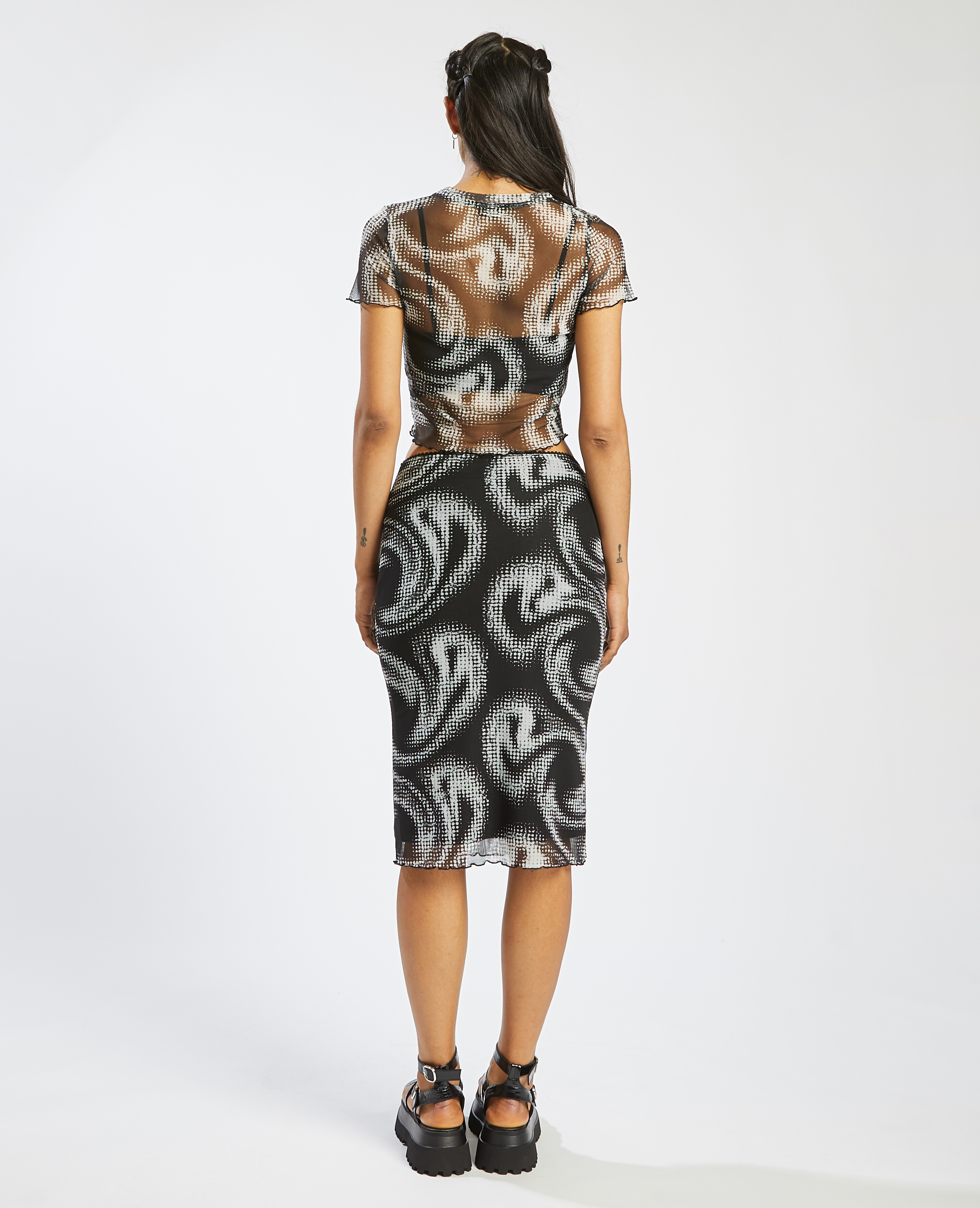 Jupe tube maille transparente noir - Pimkie
