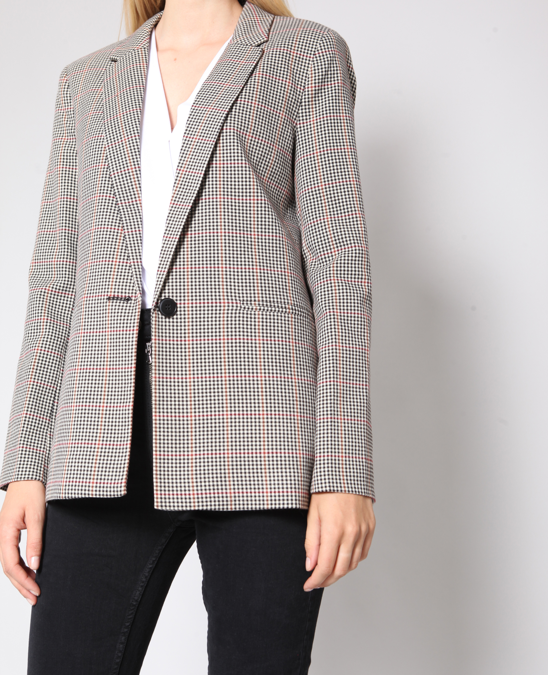 Blazer à carreaux noir - Pimkie
