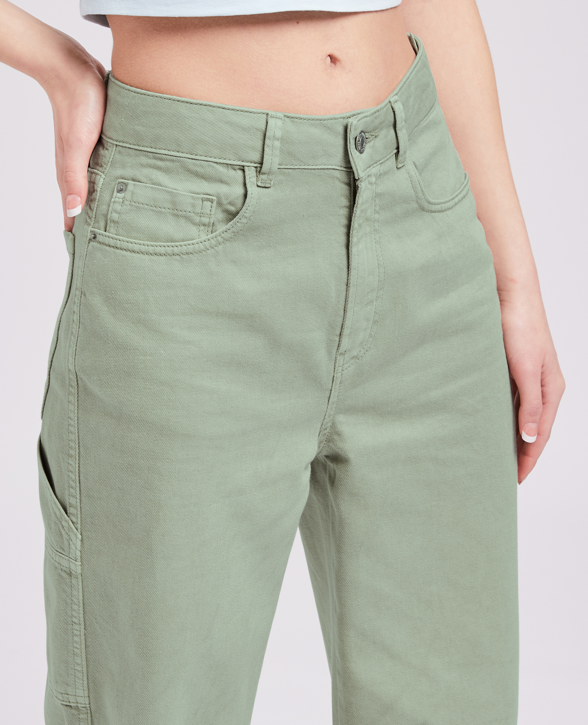 Jean cargo large vert de gris - Pimkie