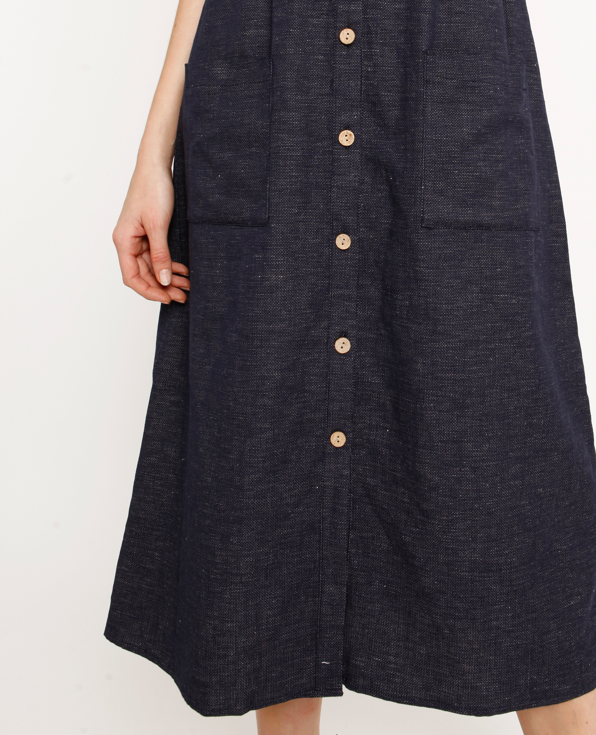 Robe longue boutonnée bleu - Pimkie