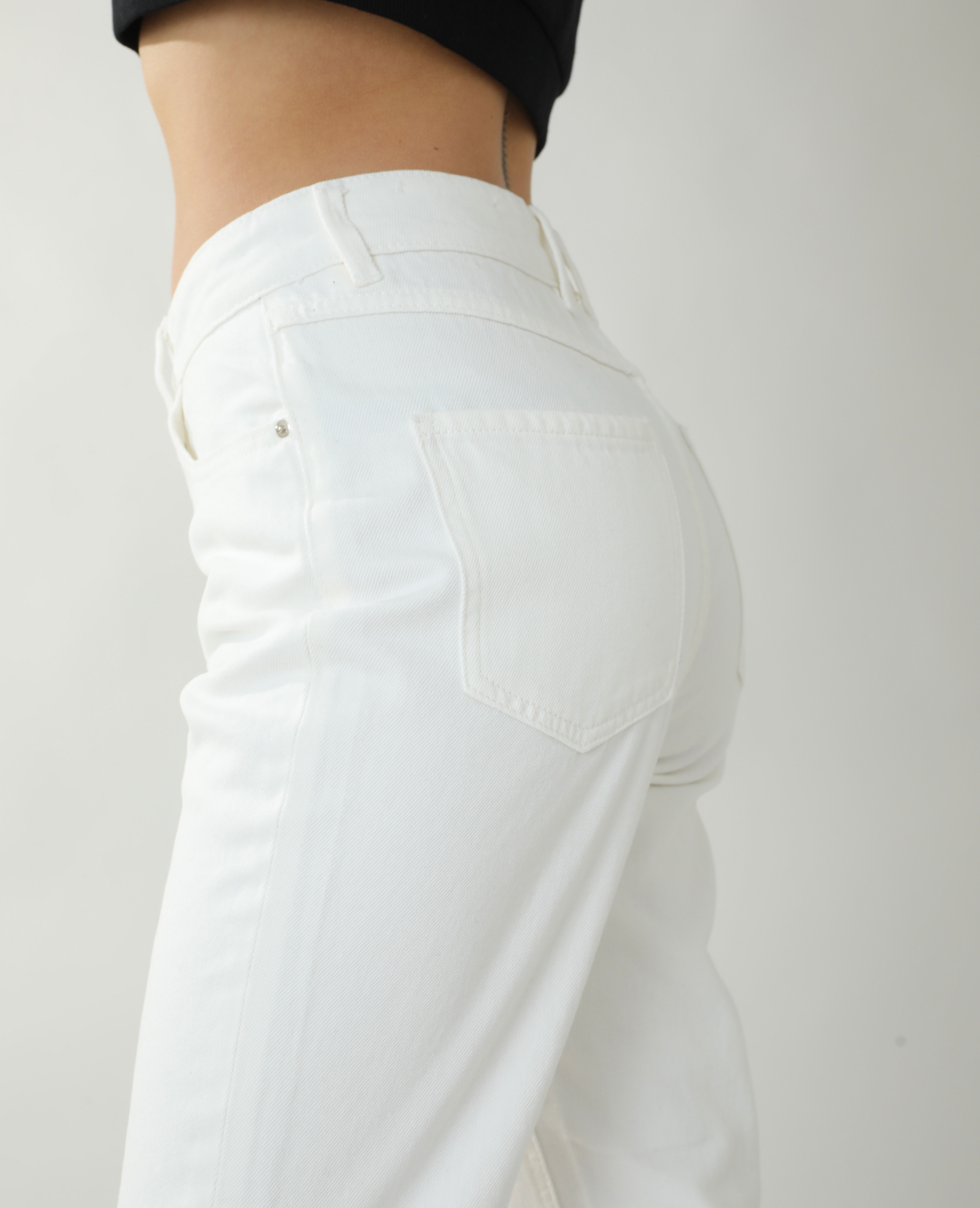 Jean straight taille haute blanc - Pimkie
