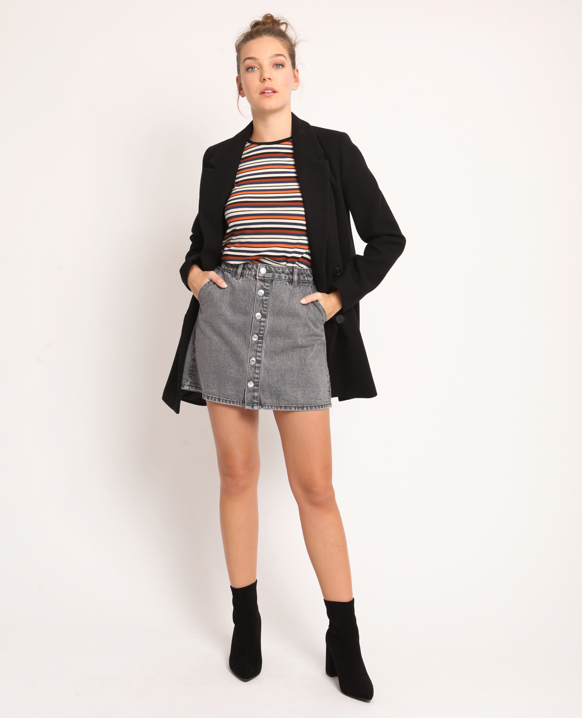 Jupe en jean gris clair - Pimkie