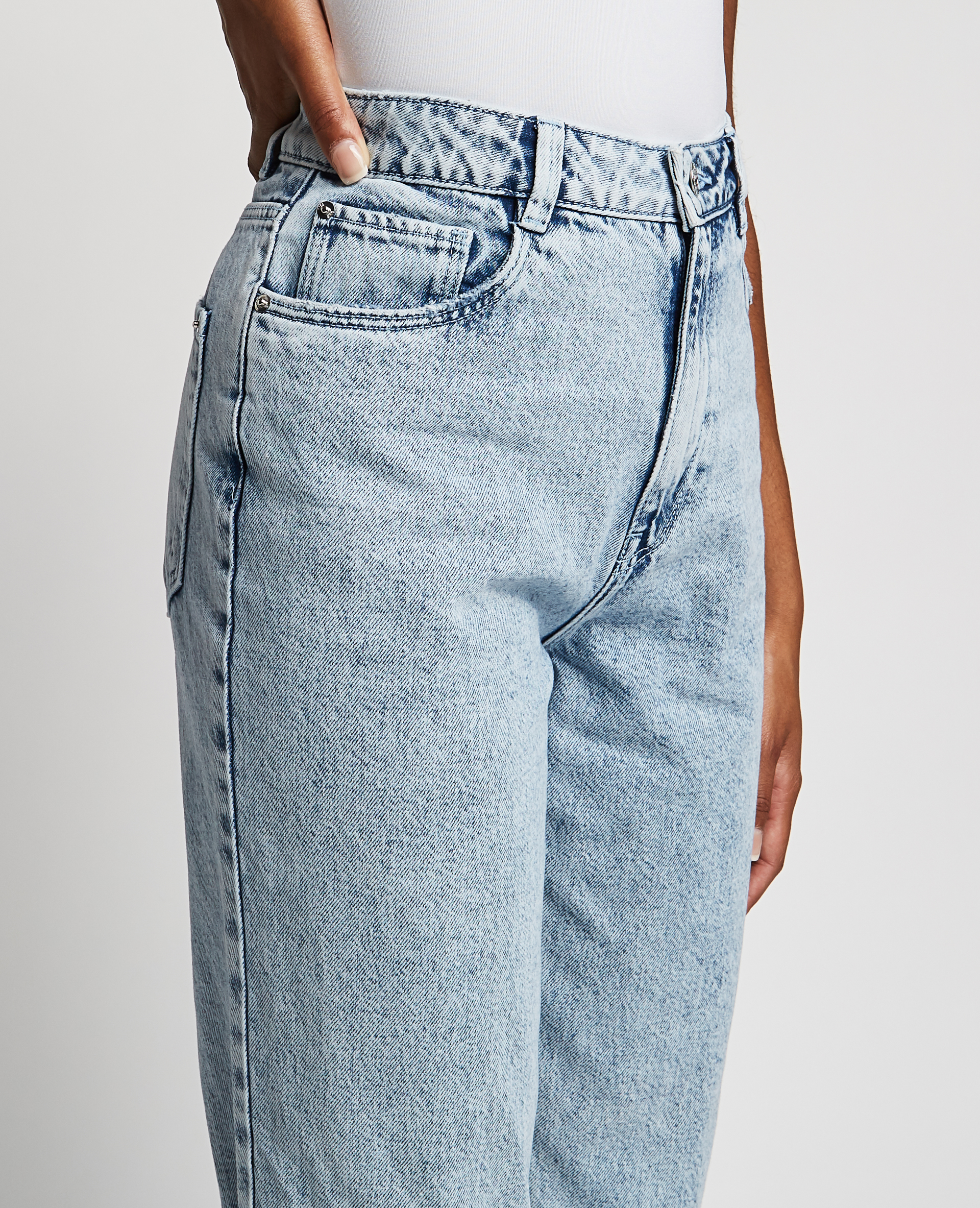 Jean mom taille haute bleu clair - Pimkie