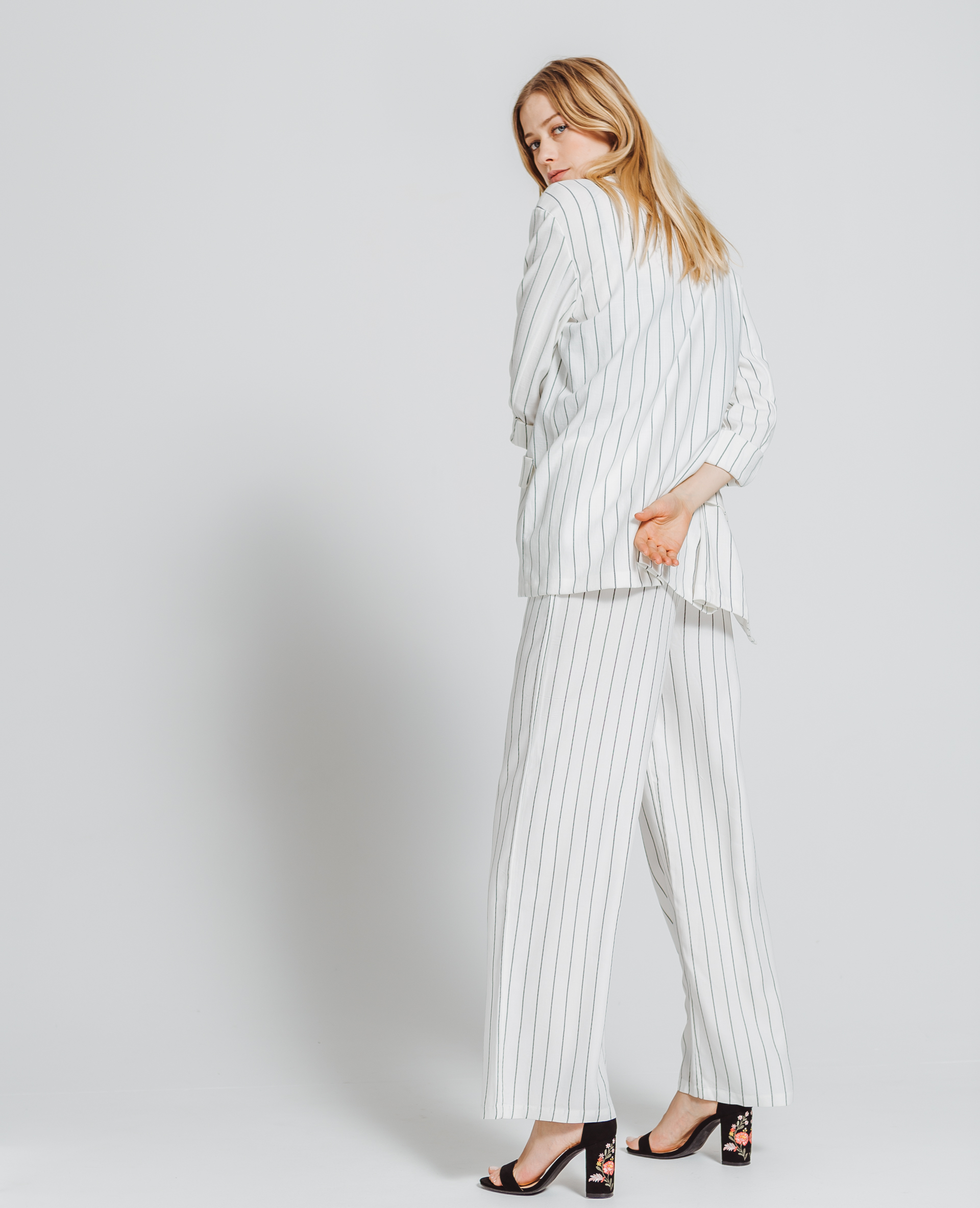 Veste blazer à rayures écru - Pimkie