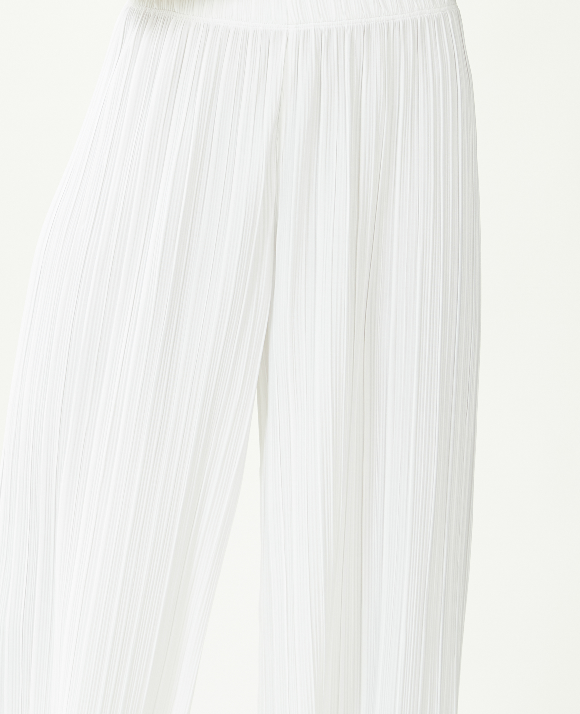 Pantalon large maille plissée blanc - Pimkie
