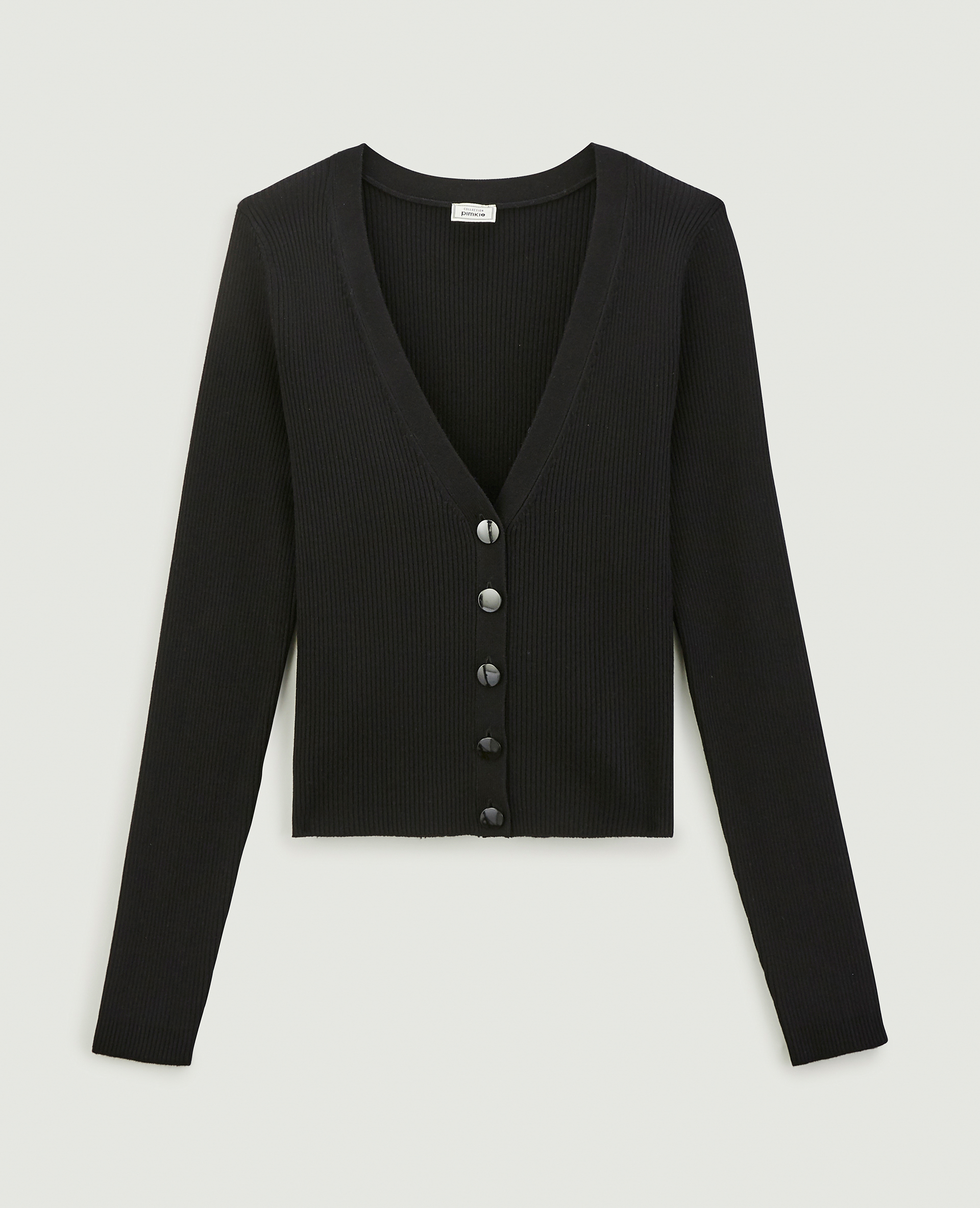 Gilet maille côtelée noir - Pimkie