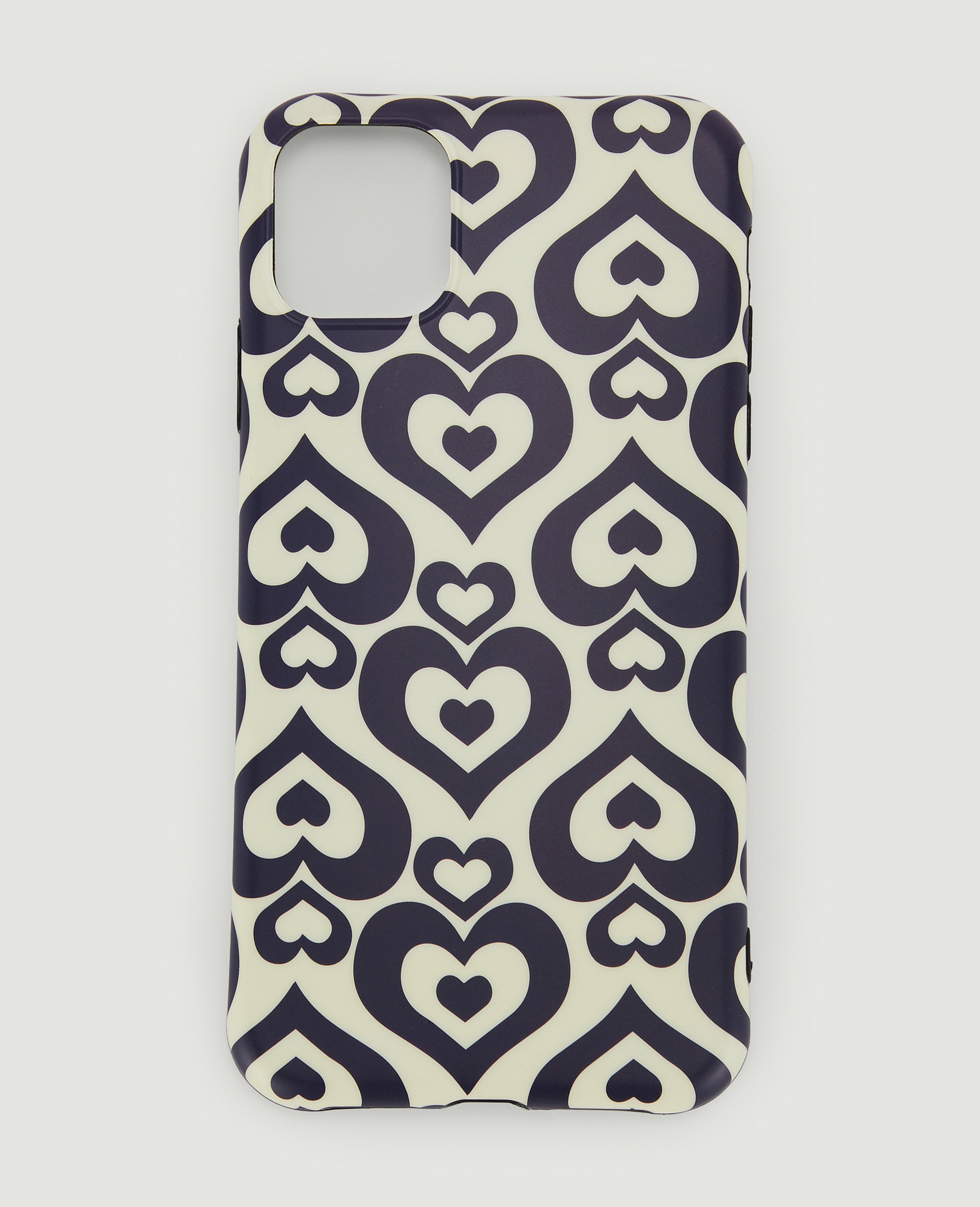 Coque iPhone "cœurs" blanc - Pimkie