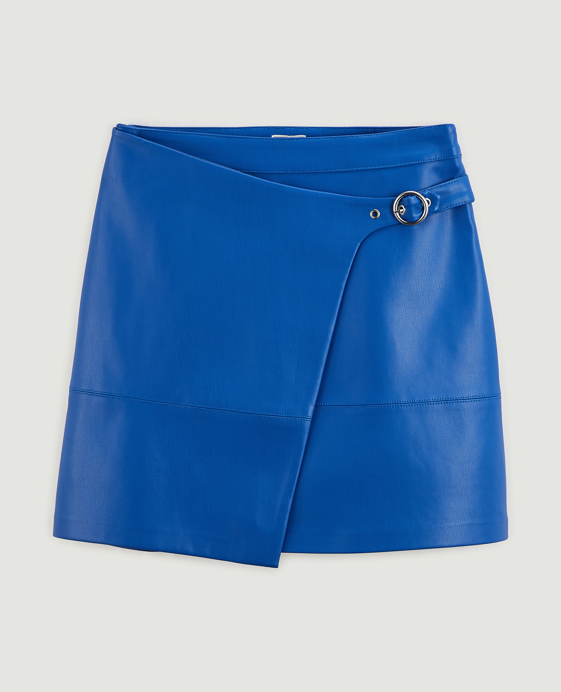 Jupe courte en simili bleu - Pimkie