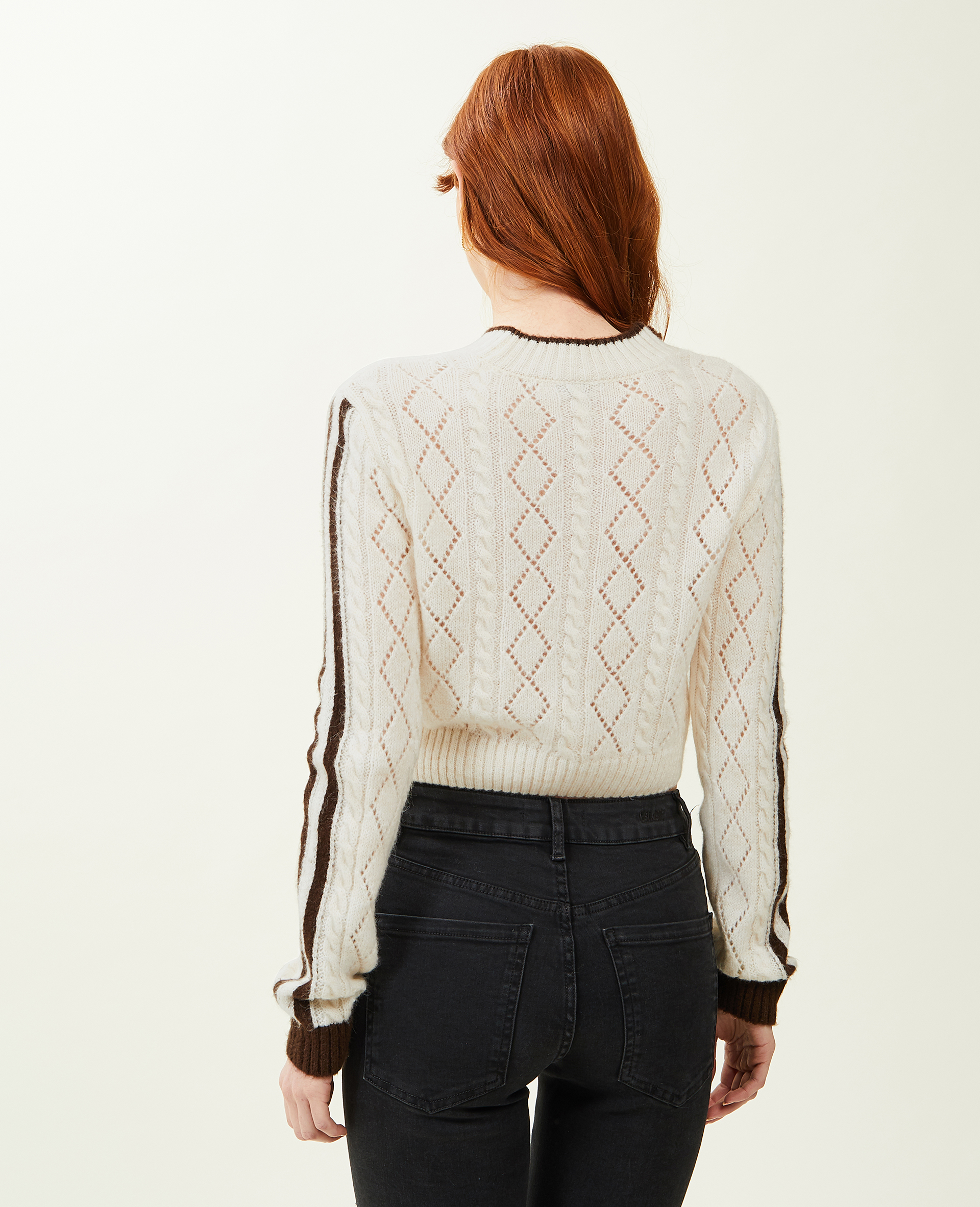 Pull maille fantaisie et ajourée blanc - Pimkie