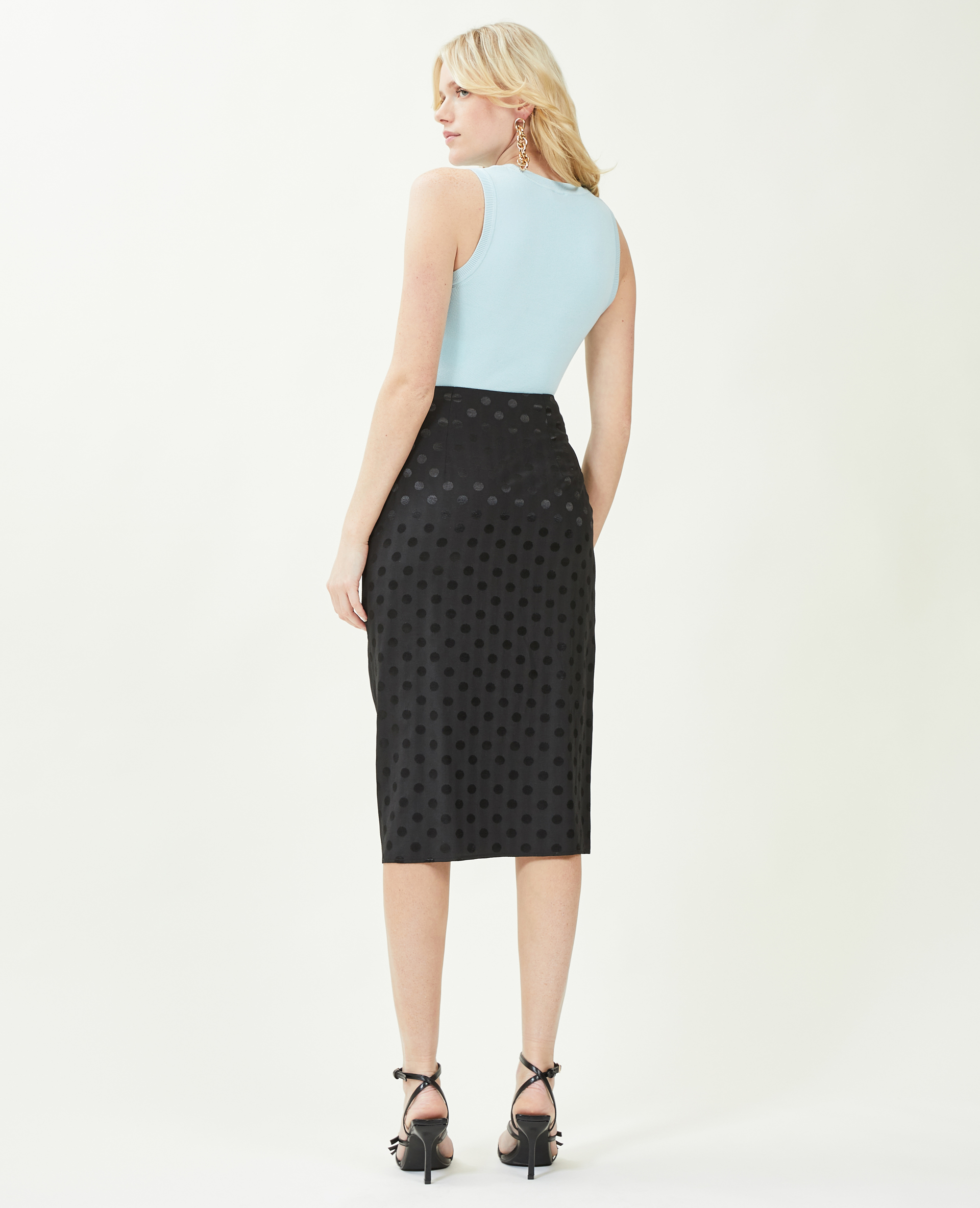 Jupe midi effet portefeuille noir - Pimkie