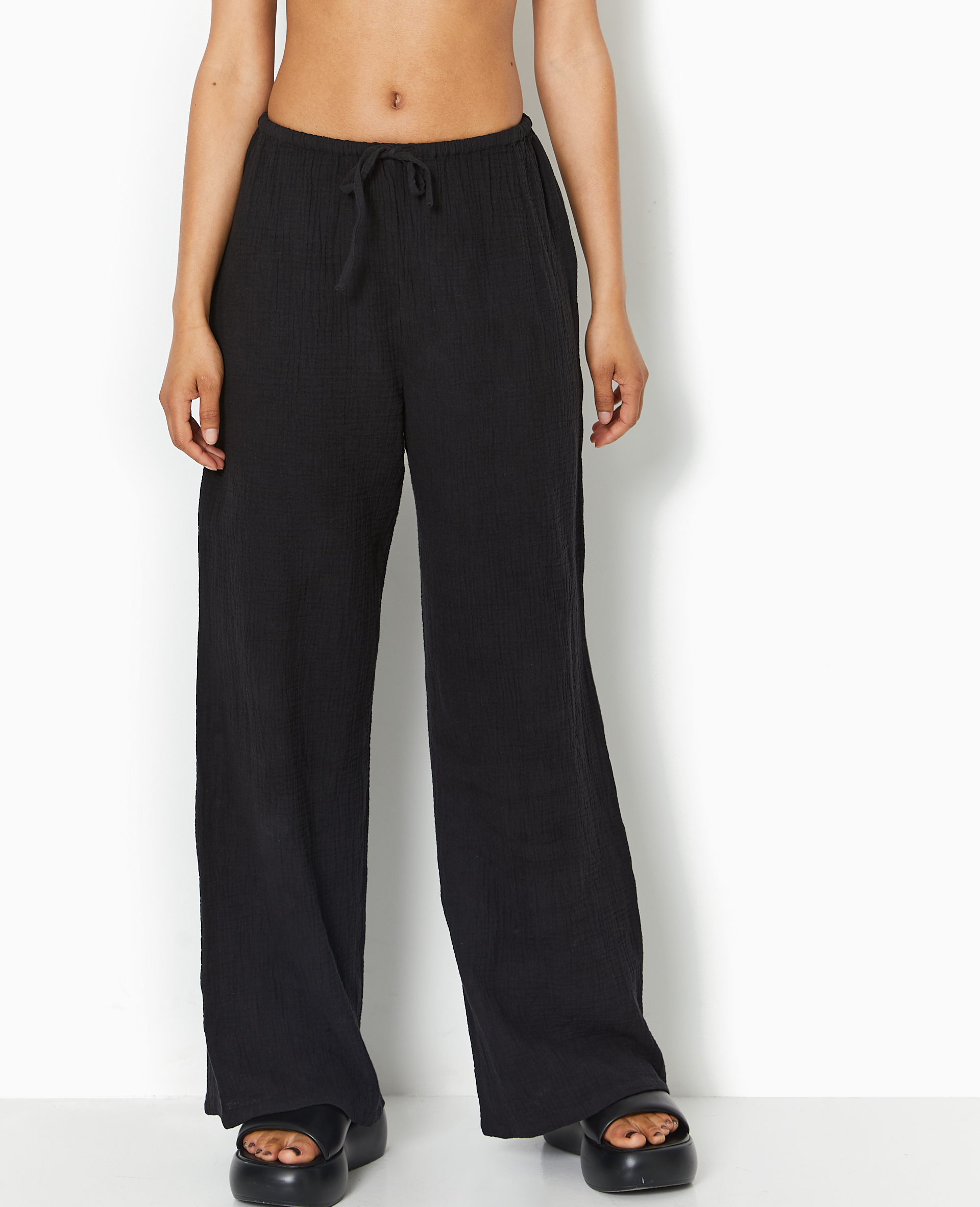 Pantalon noir coton femme 2025