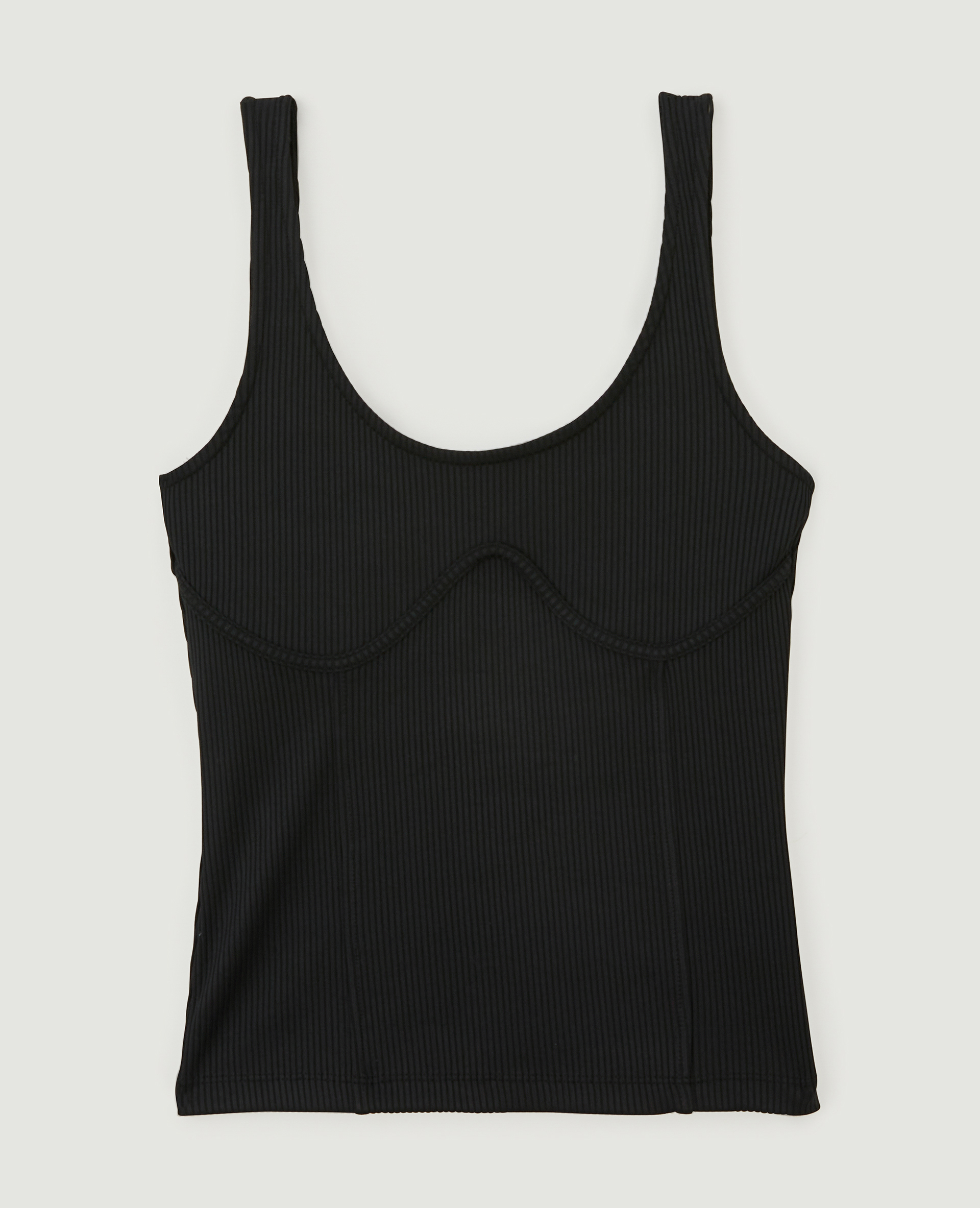 Débardeur en maille côtelée façon corset noir - Pimkie