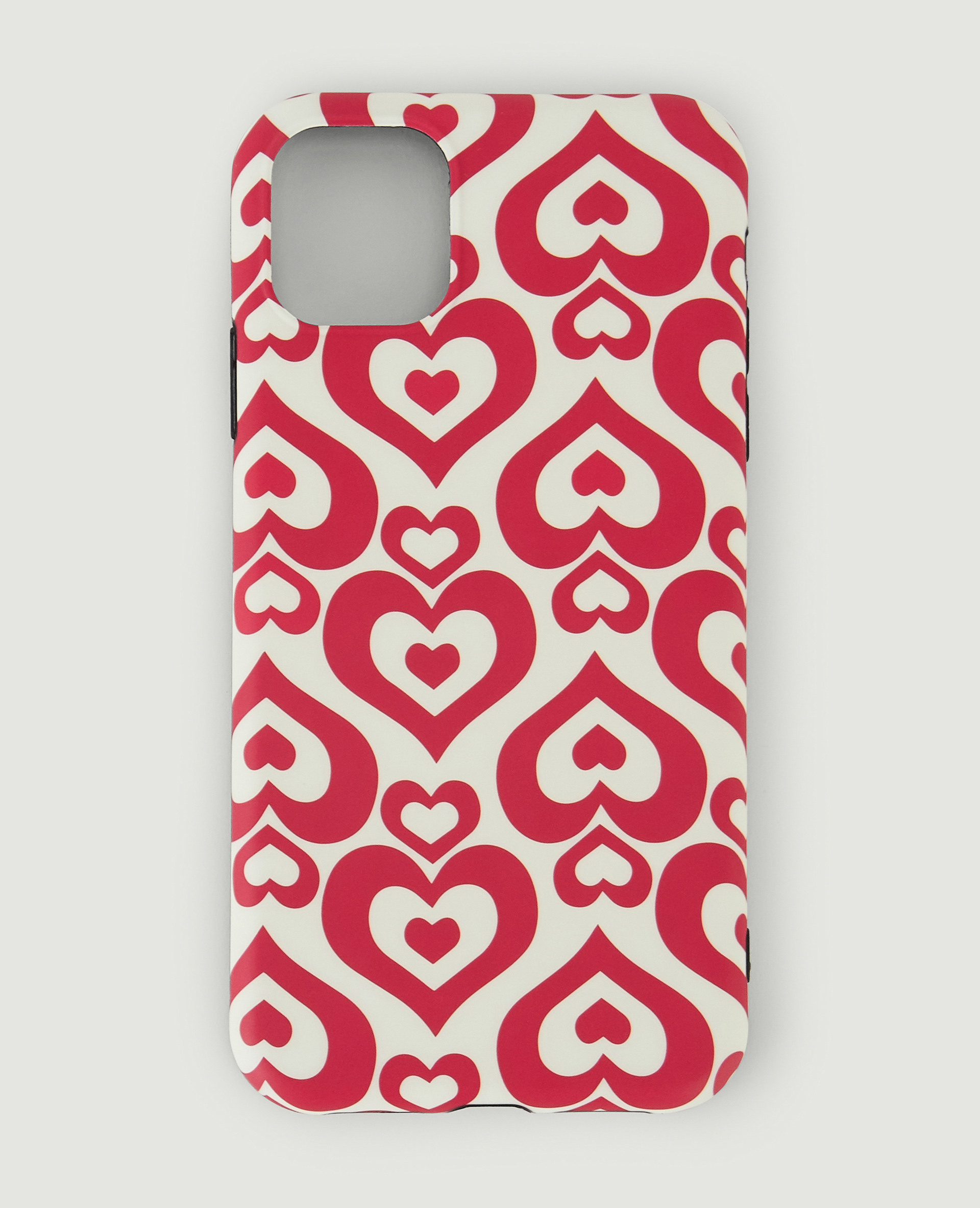 Coque iPhone "cœurs" rouge - Pimkie