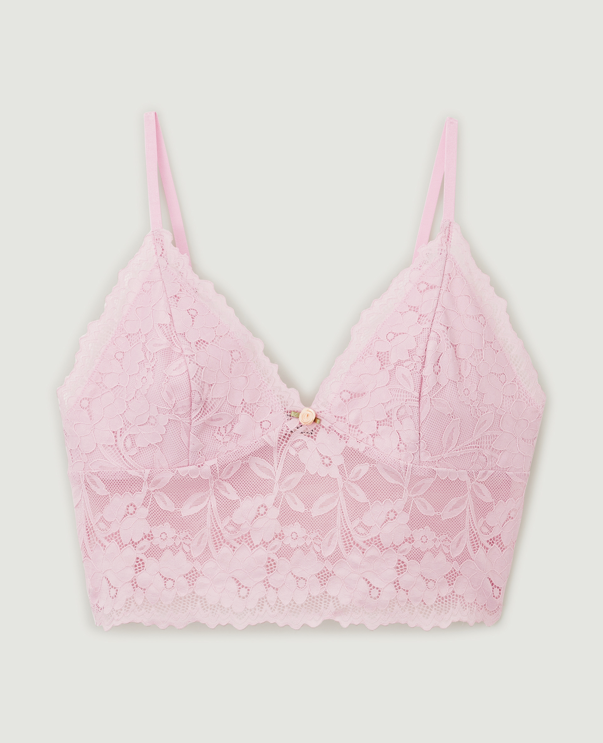 Top court en dentelle rose - Pimkie