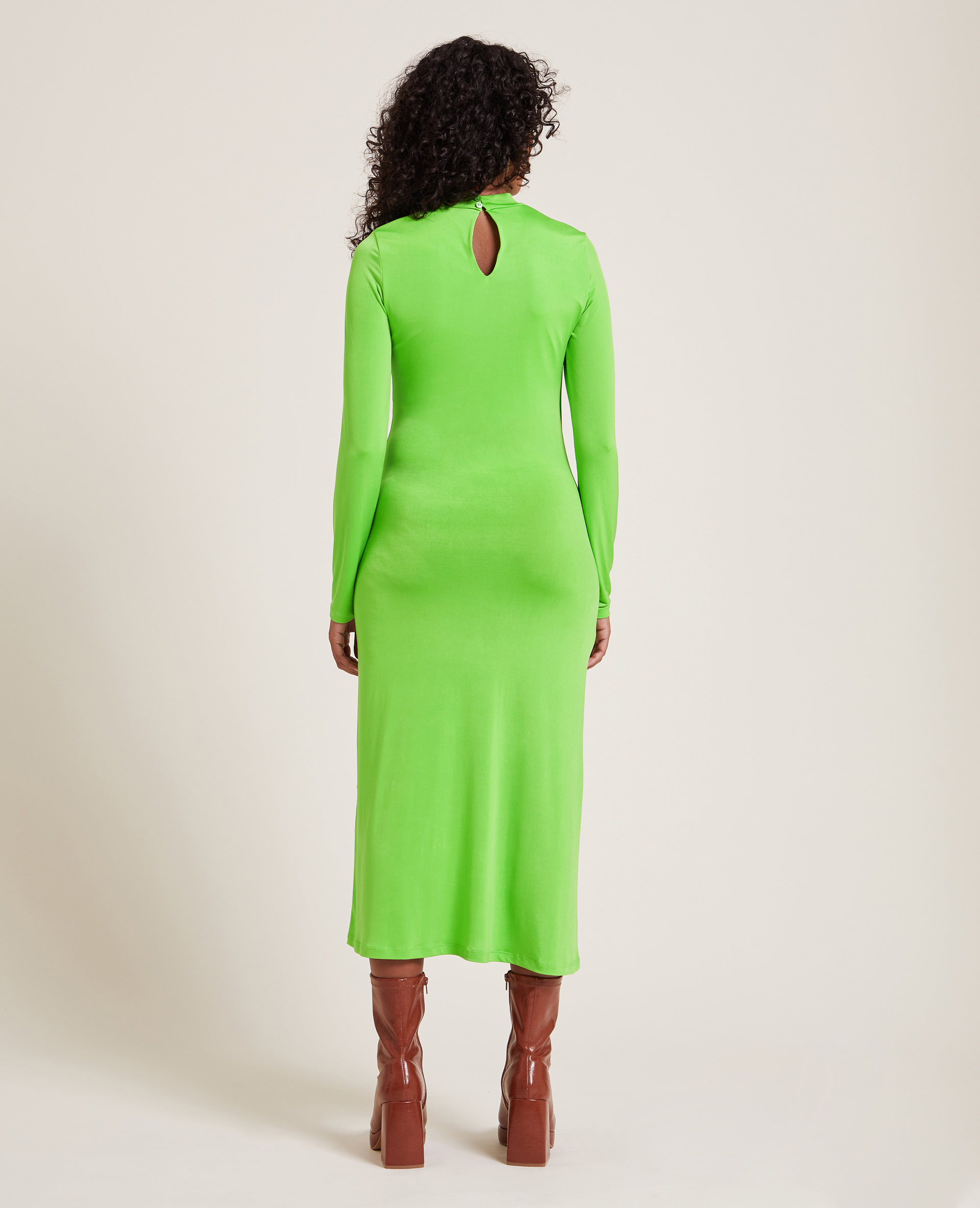 Robe longue avec ouverture devant vert olive - Pimkie