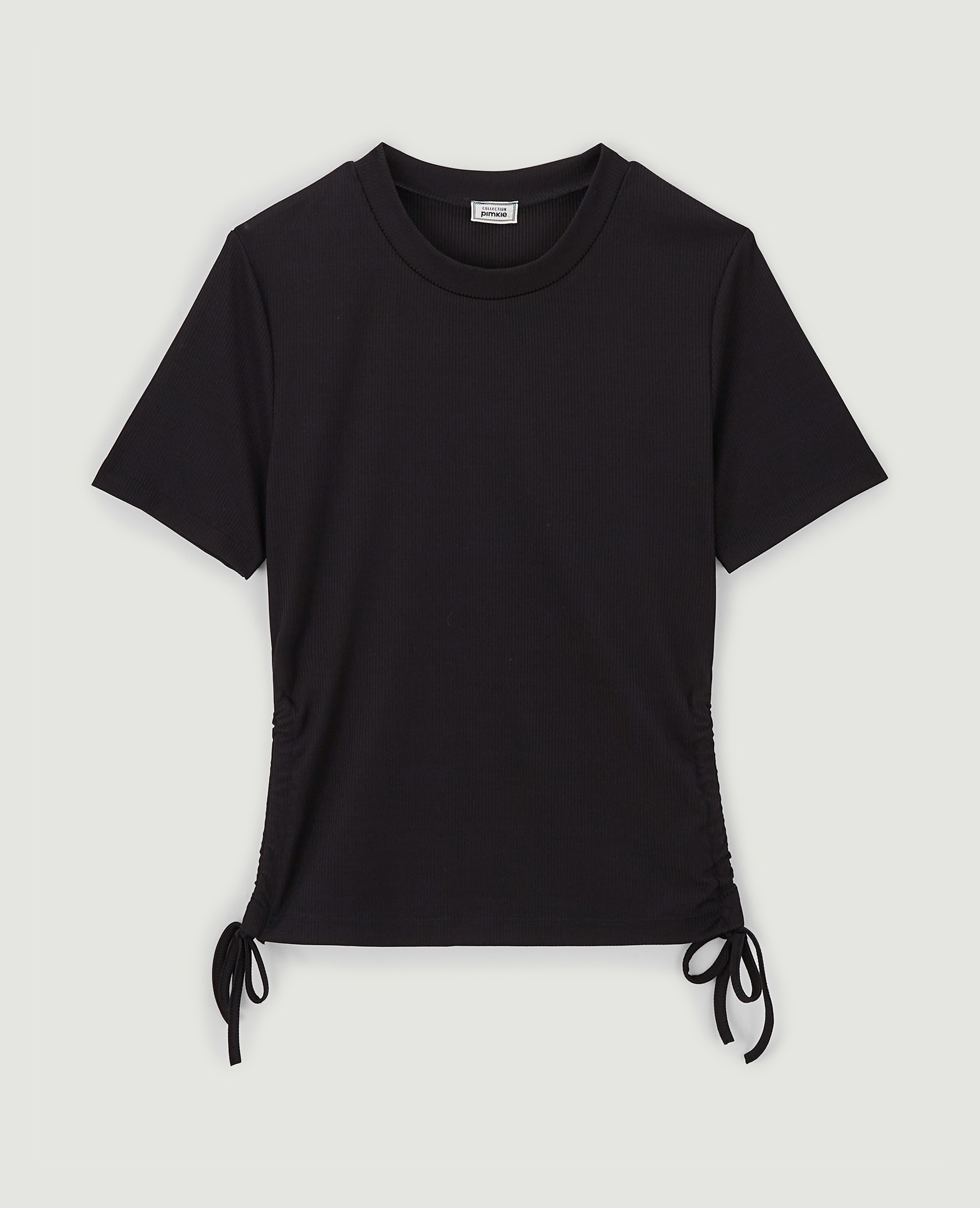Top maille côtelée avec nœuds noir - Pimkie