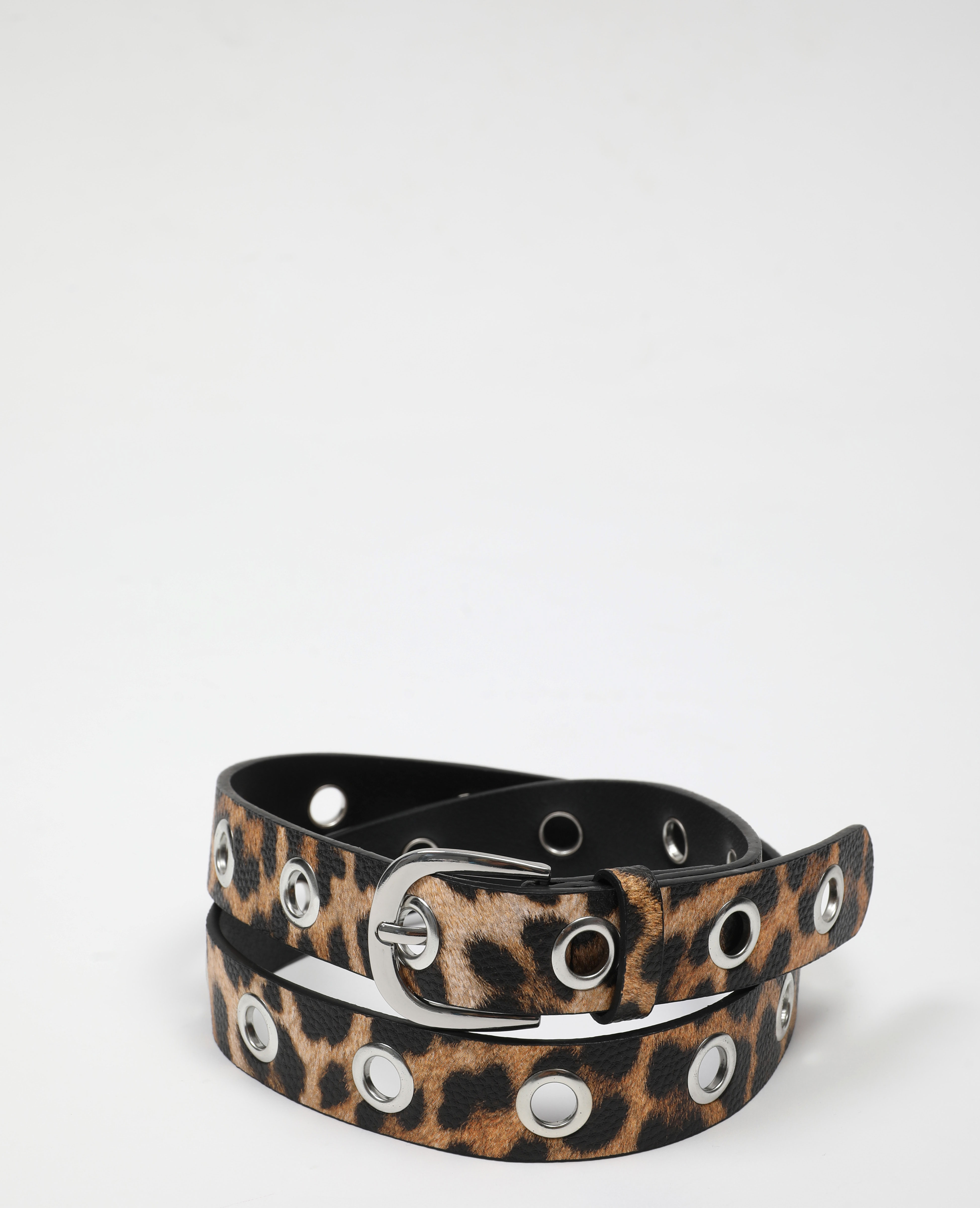 Ceinture top leopard cuir
