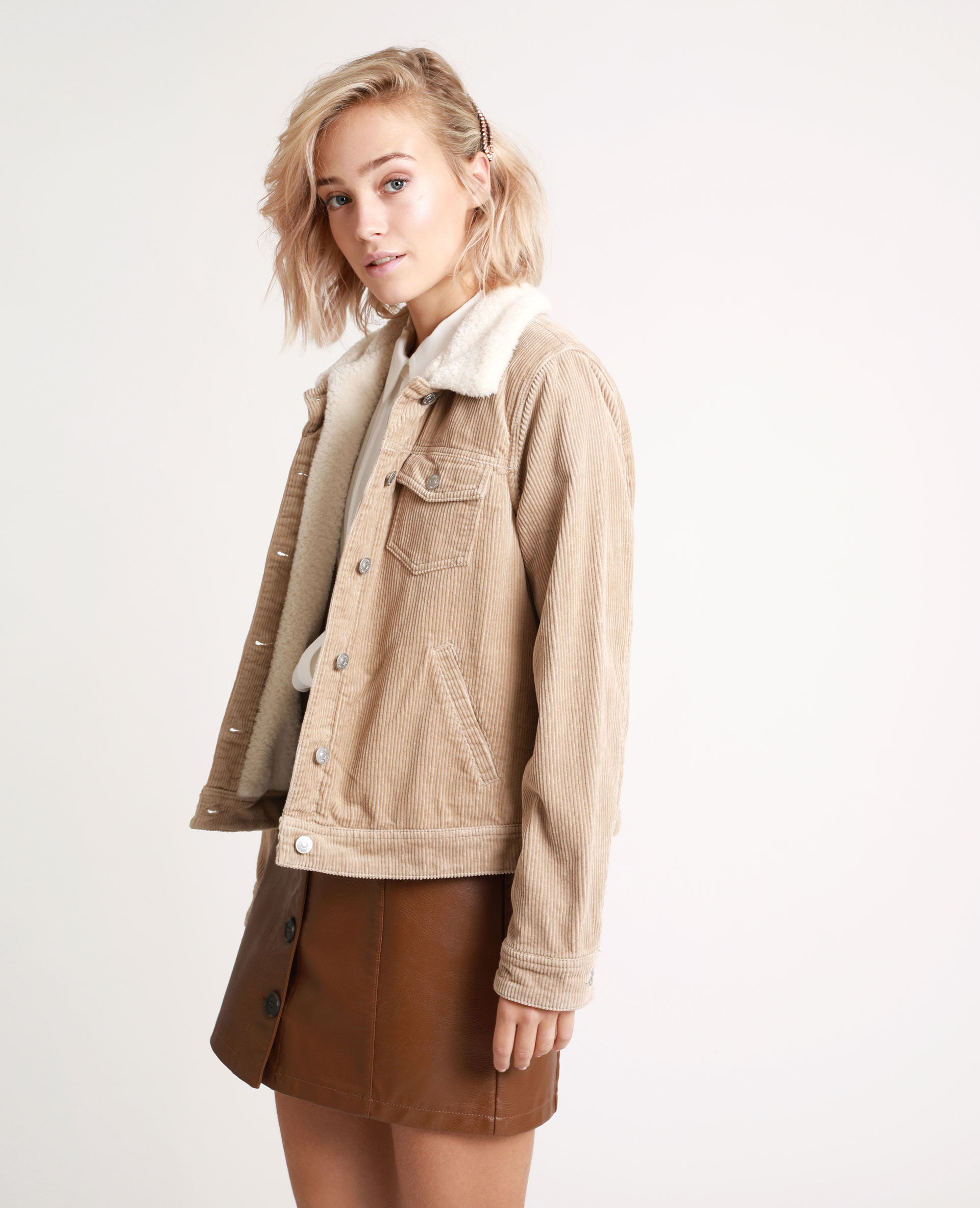 Veste velours cotelé shop femme beige