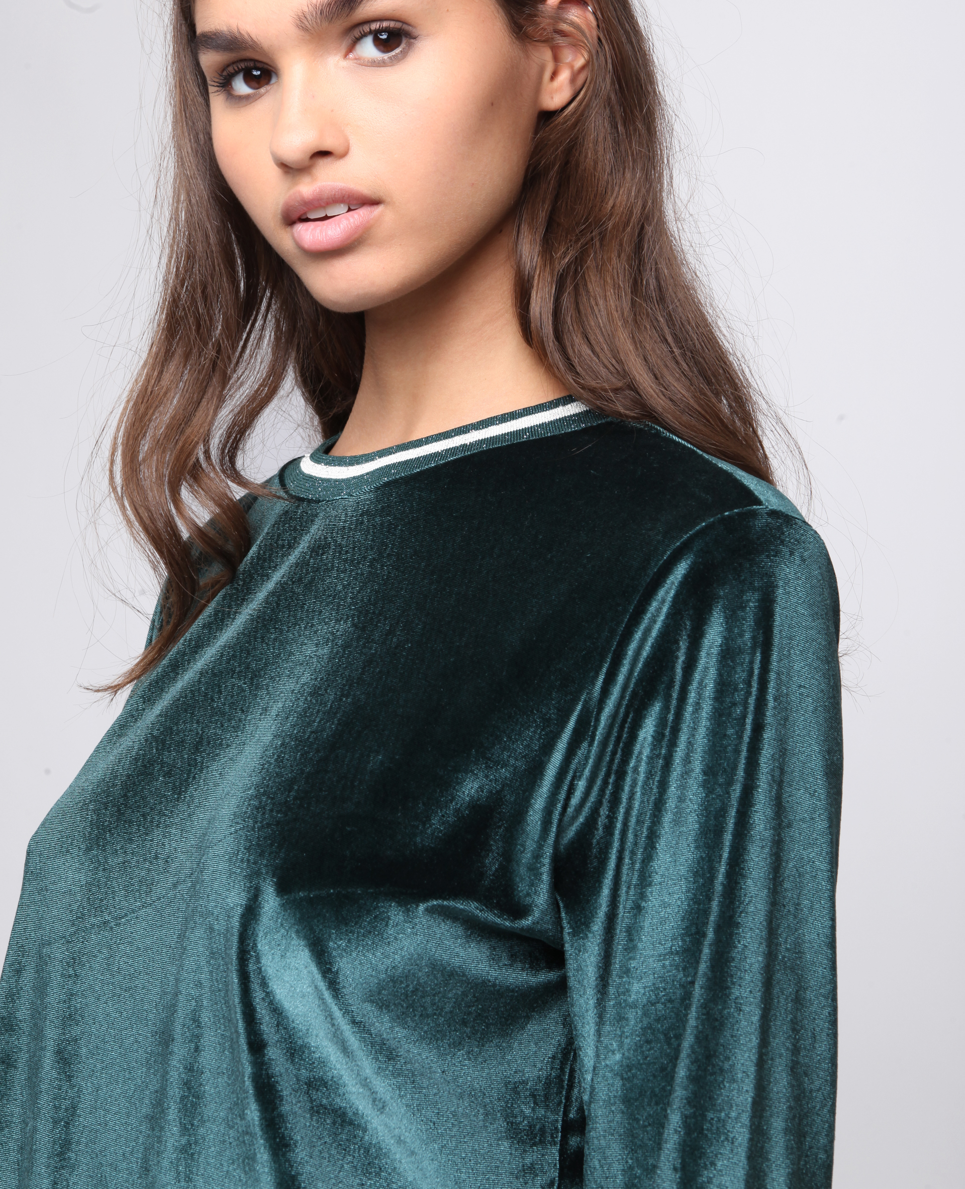 Sweat velours vert foncé - Pimkie