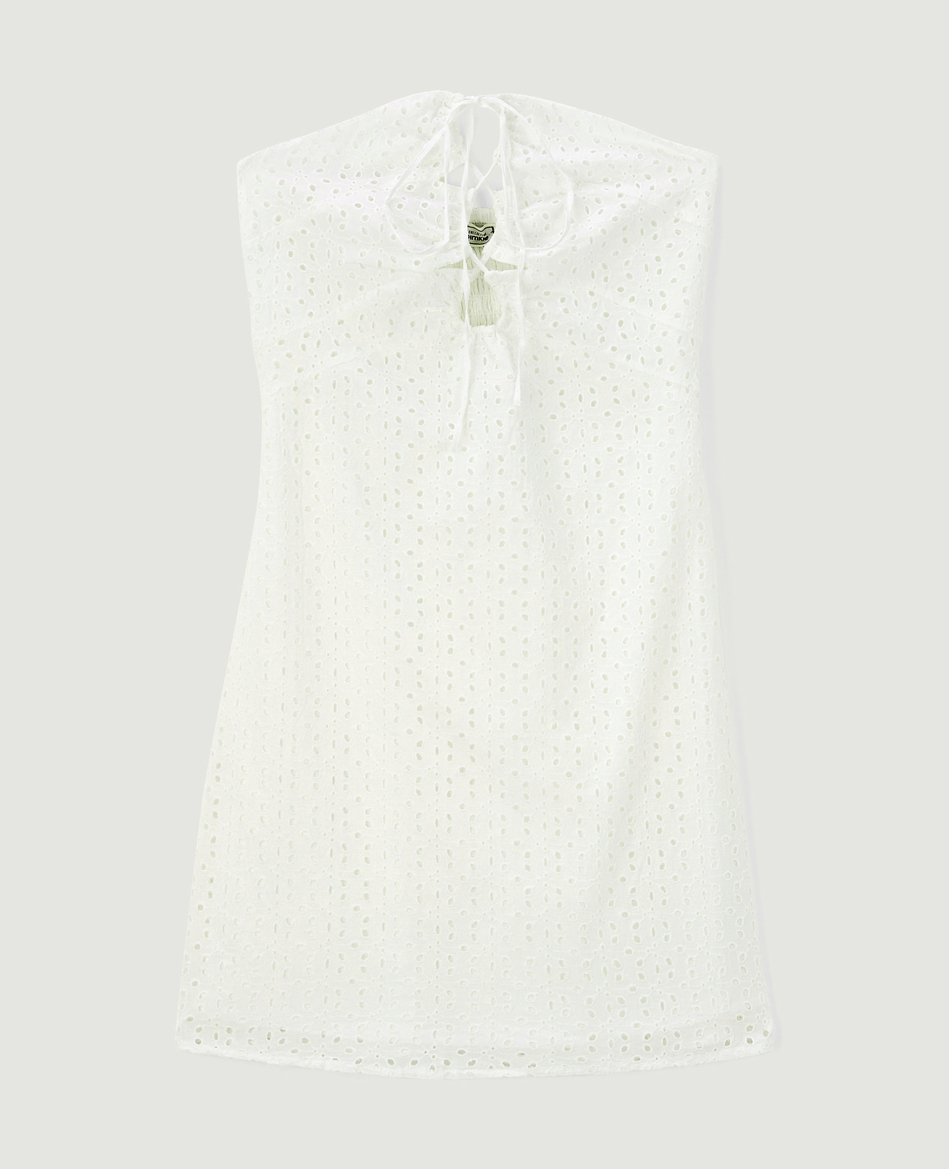 Robe courte bustier avec broderie anglaise blanc - Pimkie