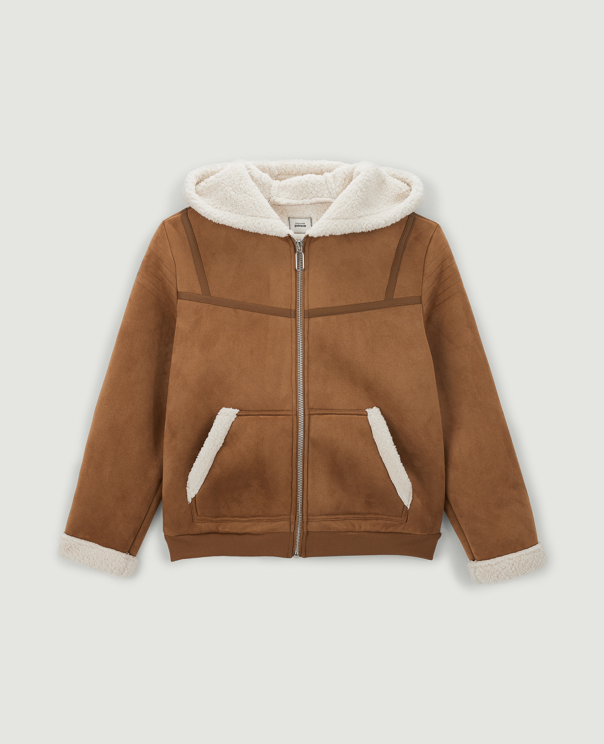 Blouson en suédine et sherpa écru - Pimkie