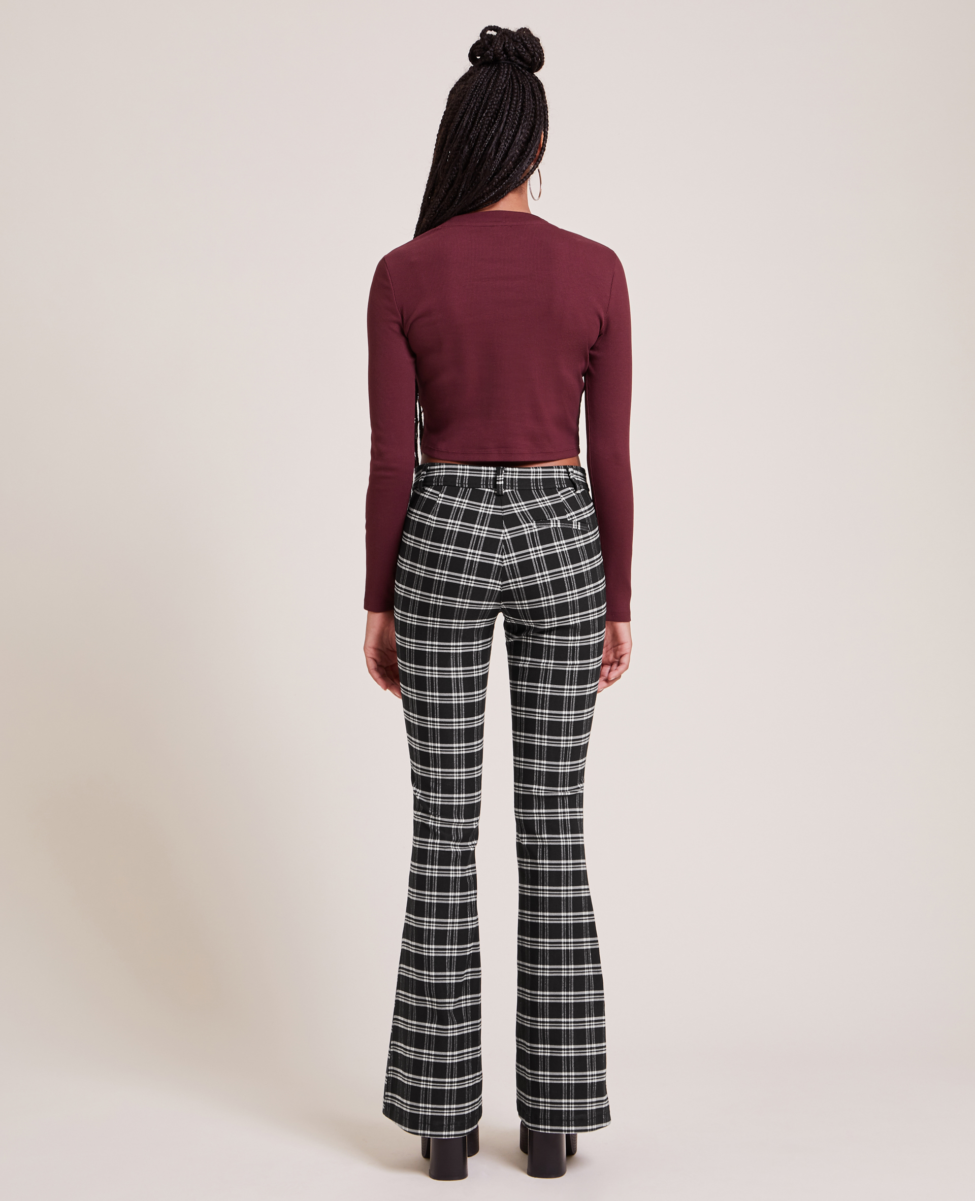 Pantalon flare taille haute noir - Pimkie